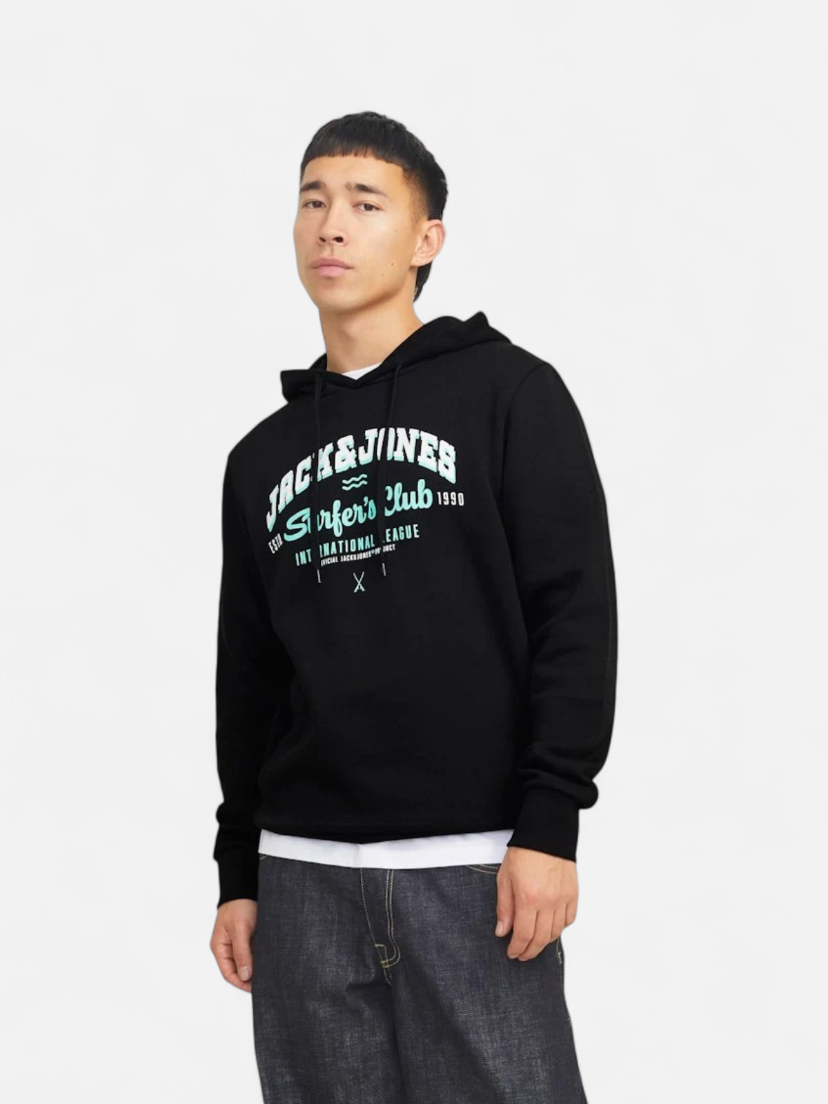 Jack and Jones Miesten Huppari, JJELOGO SWEAT HOODIE NOOS Black Ink - Kekäle.fi