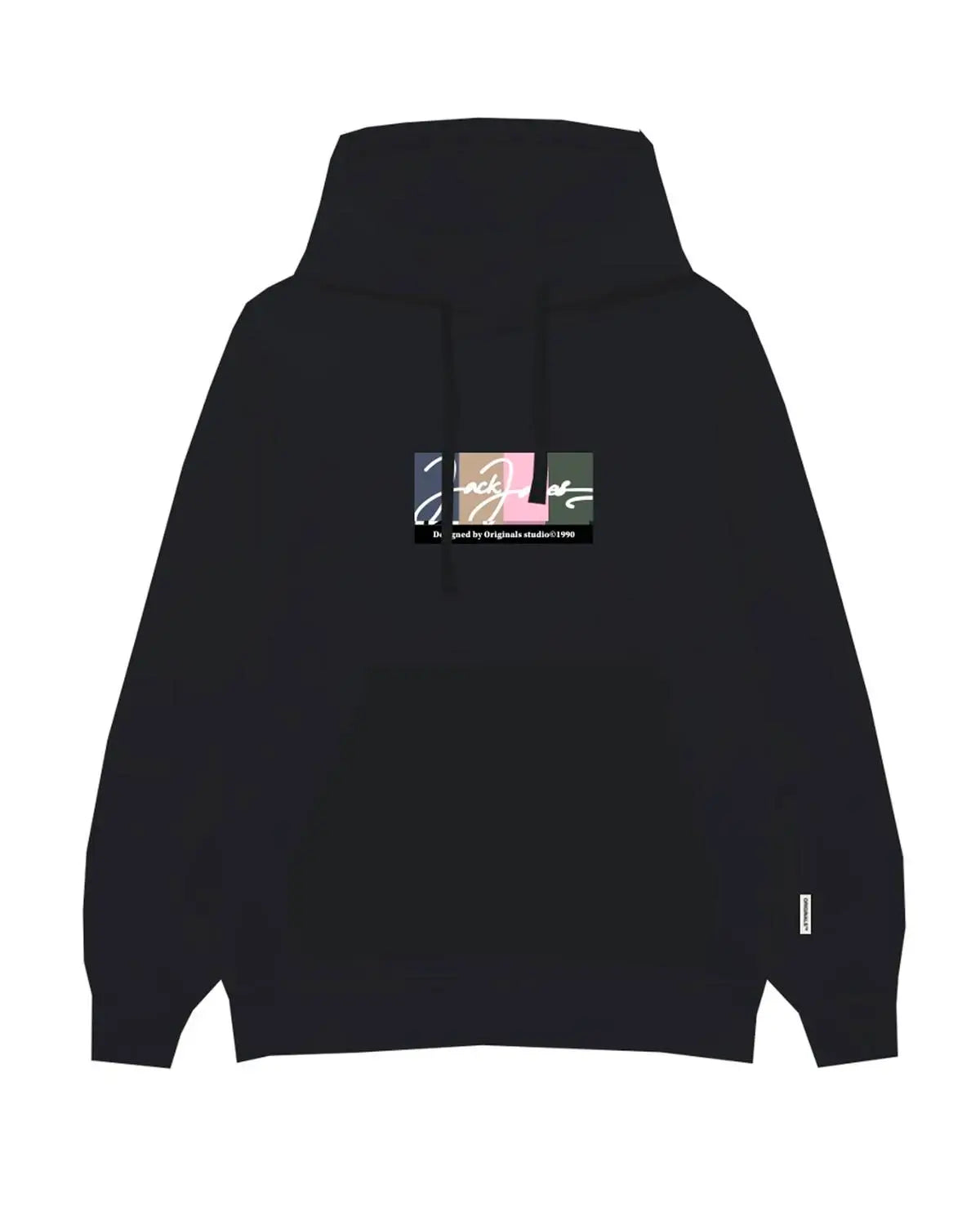 jack-and-jones-miesten-huppari-jorportland-block-sweat-hood-ln-black-3
