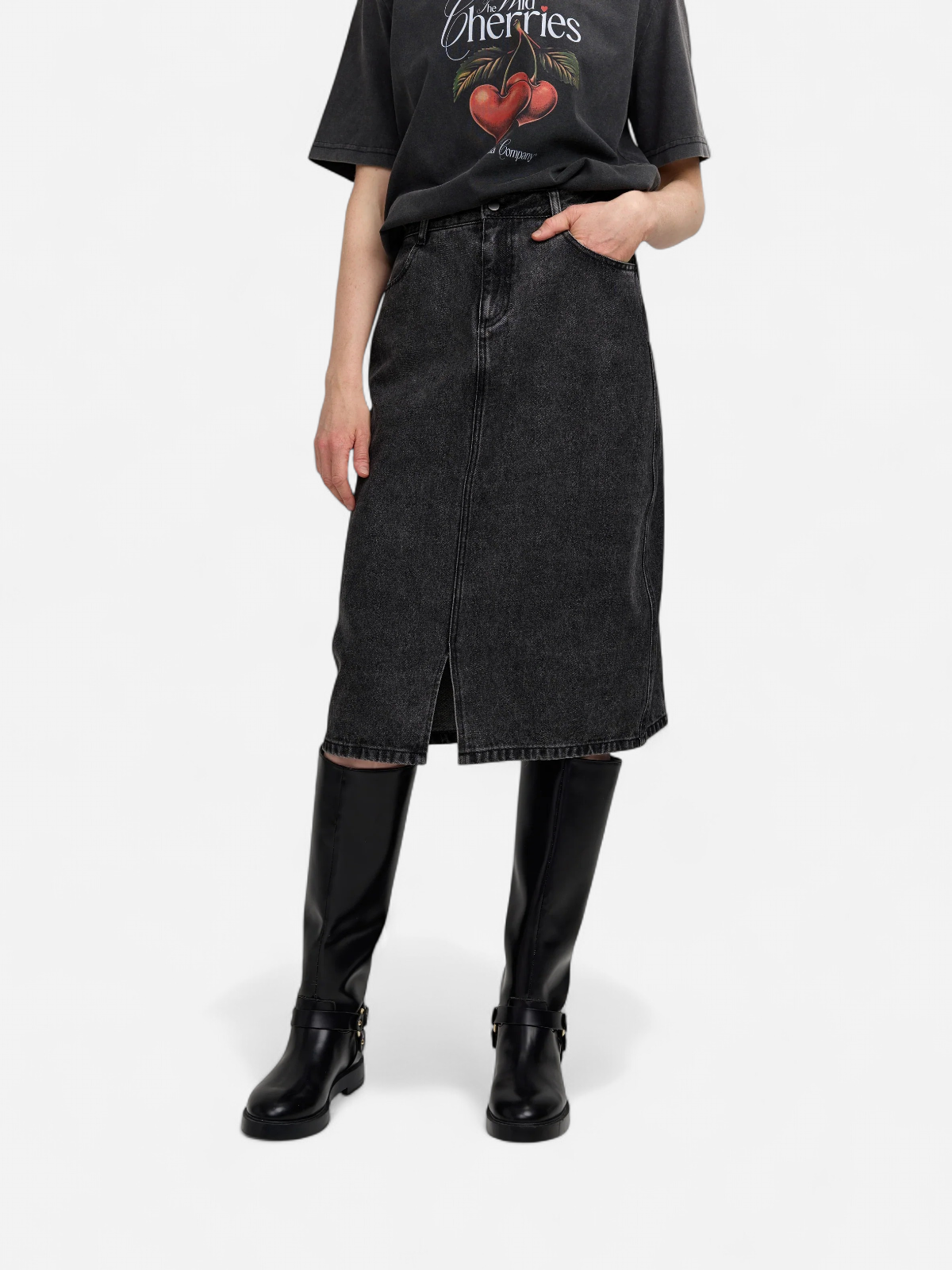 Janet Denim Skirt MUSTA - Kekäle.fi