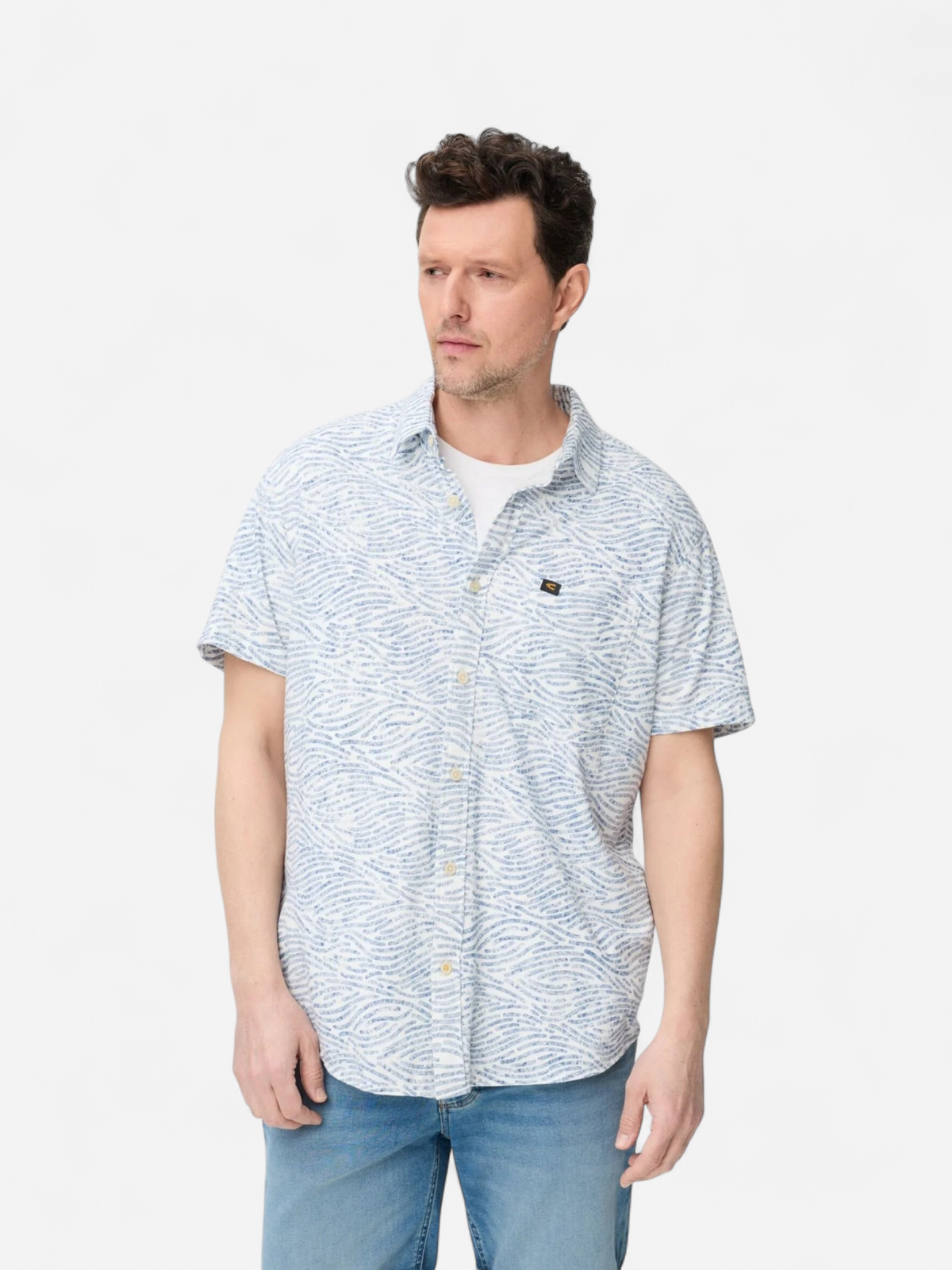 Camel Active miesten lyhythihainen kauluspaita Jersey Performance SS Shirt, Sininen kuosi - Kekäle.fi