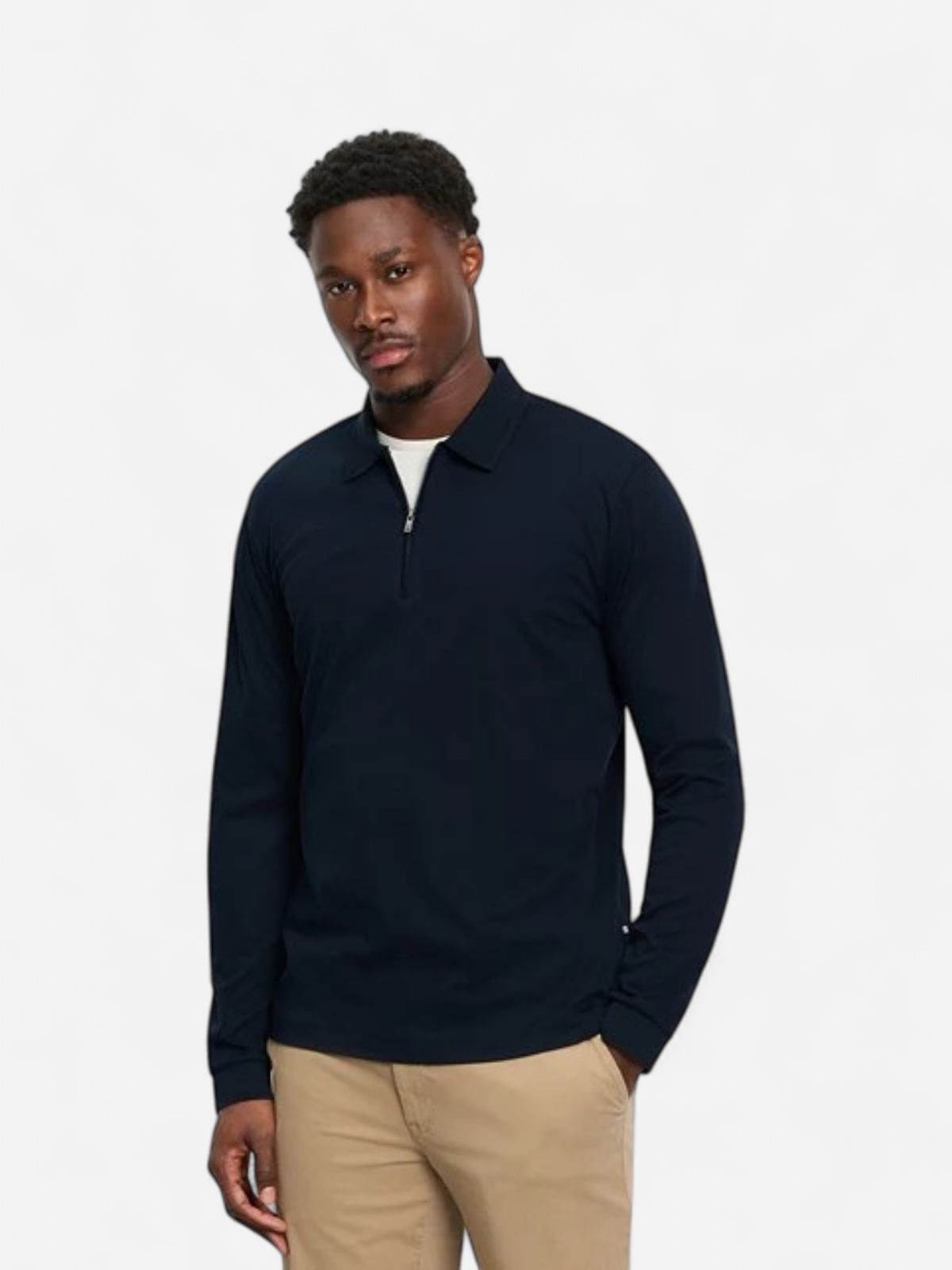 Olymp miesten paita JERSEY POLO LONGSLEEVE, tummansininen - Kekäle.fi