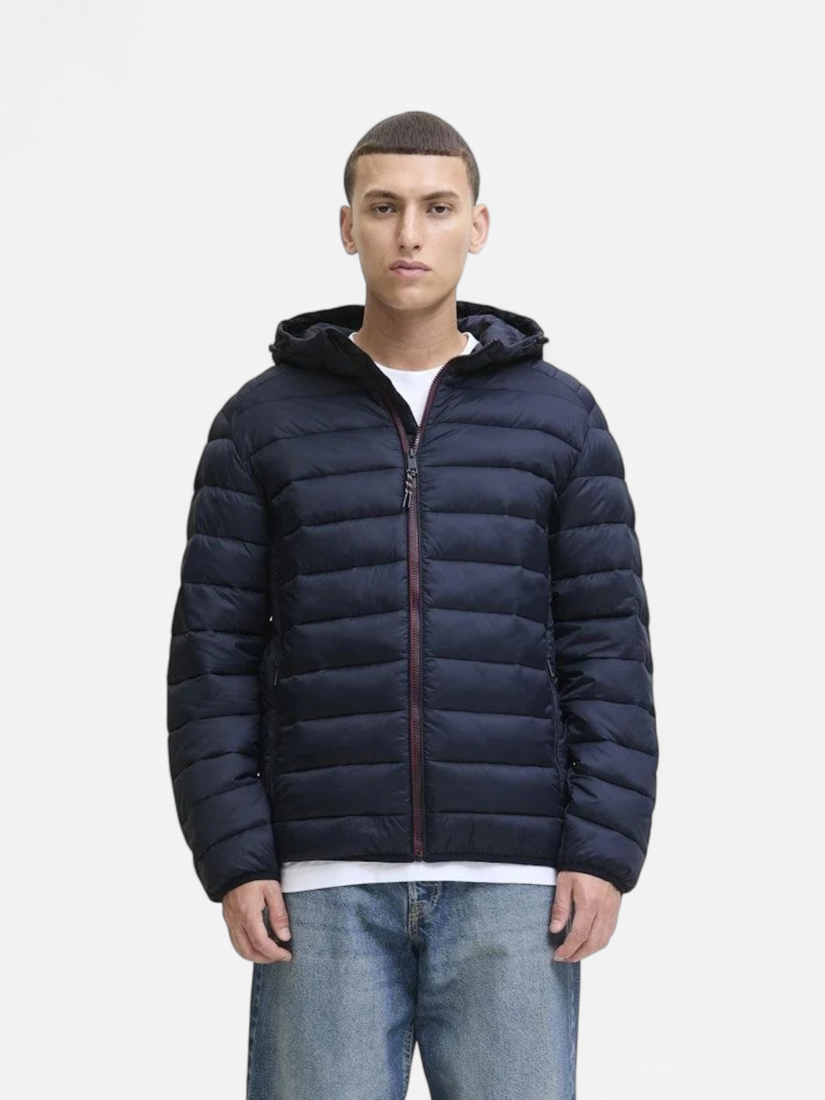 Jack and Jones miesten takki JJEBRADLEY LIGHT PUFFER HOOD NOOS, Sky Captain - Kekäle.fi