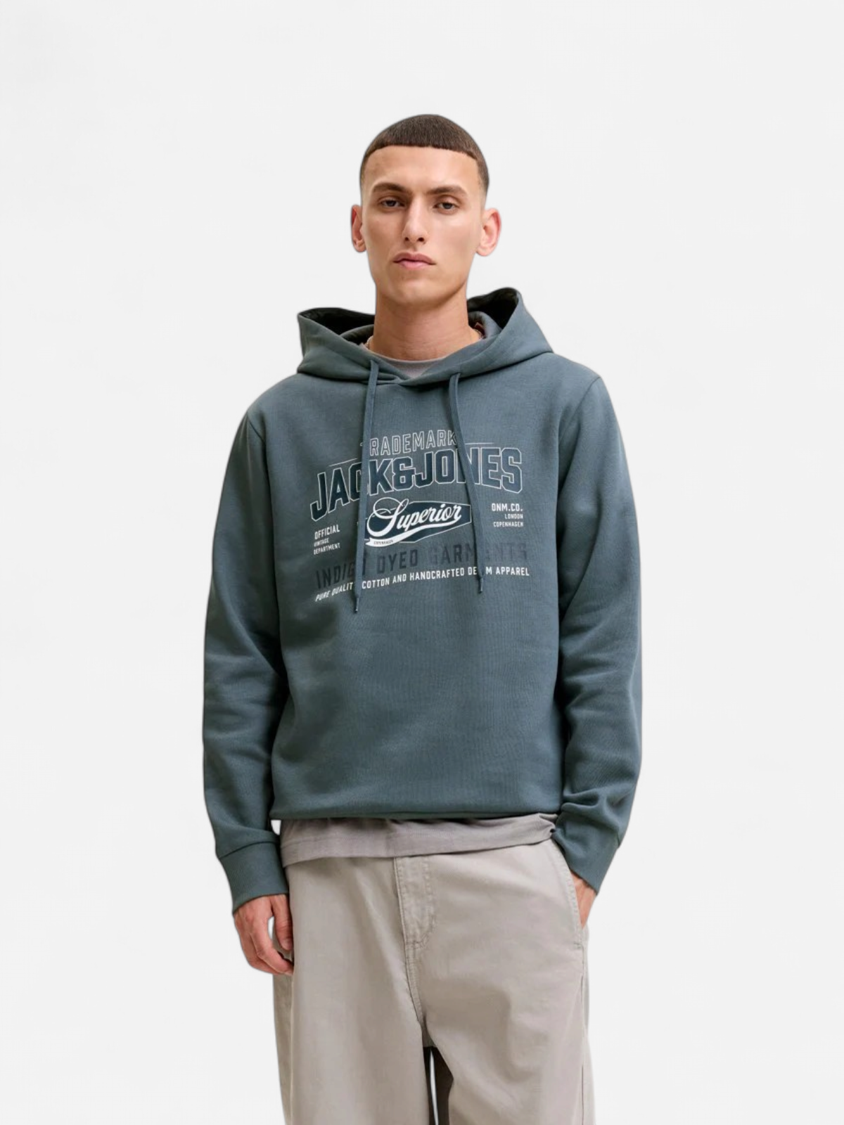 JJELOGO SWEAT HOOD 2 COL AW26 SN Turbulence - Kekäle.fi