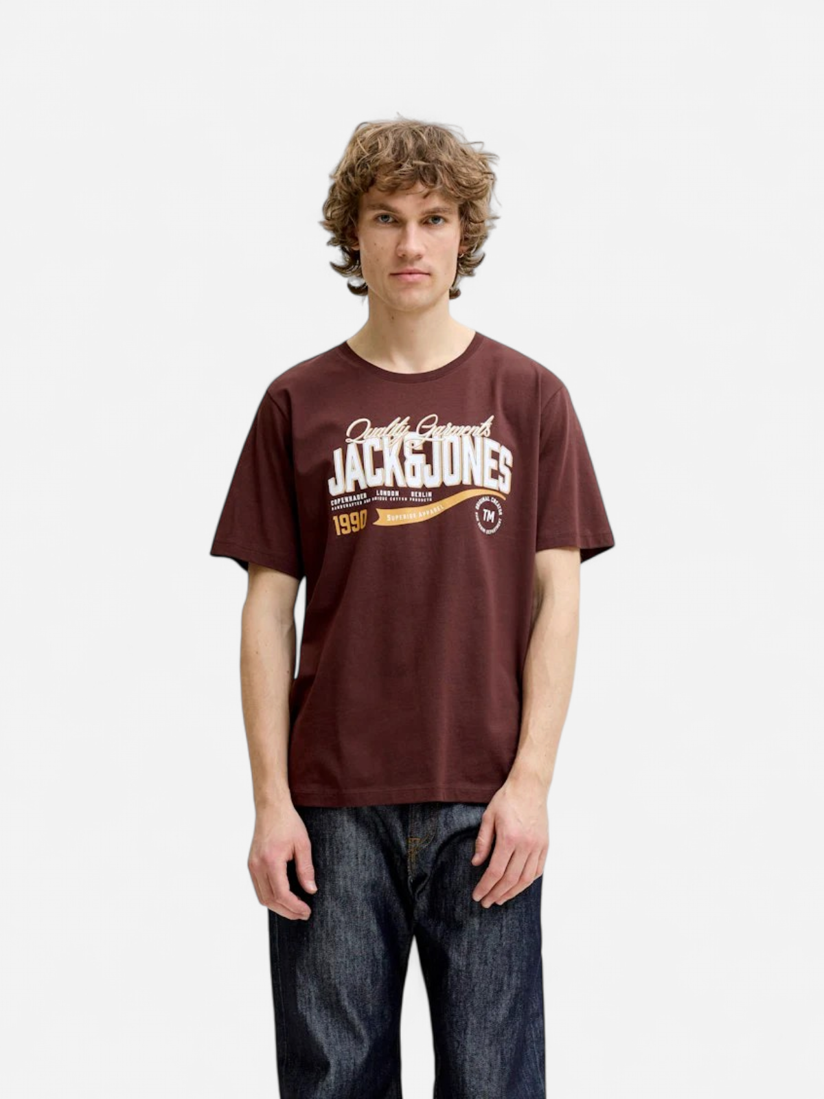 JJELOGO TEE SS O-NECK 2 COL AW26 SN Bitter Chocolate - Kekäle.fi