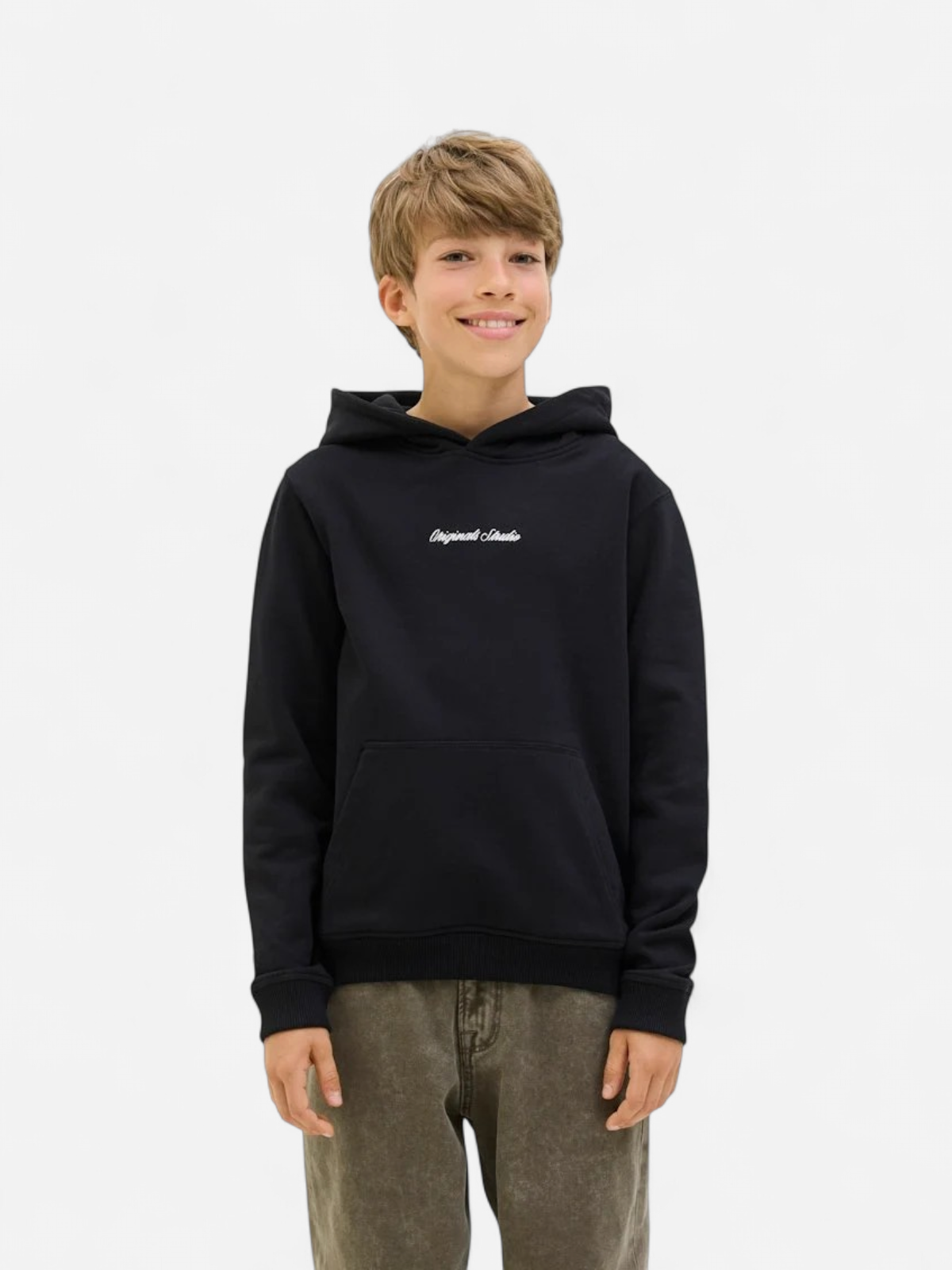 Jack and Jones Junior lasten huppari JORNORREBRO EMB SWEAT HOOD NOOS JNR, musta - Kekäle.fi