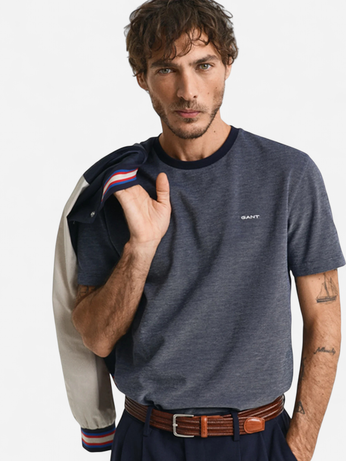 K FOUR COLOR OXFORD PIKEE T-SHIRT SININEN, INDIGO - Kekäle.fi