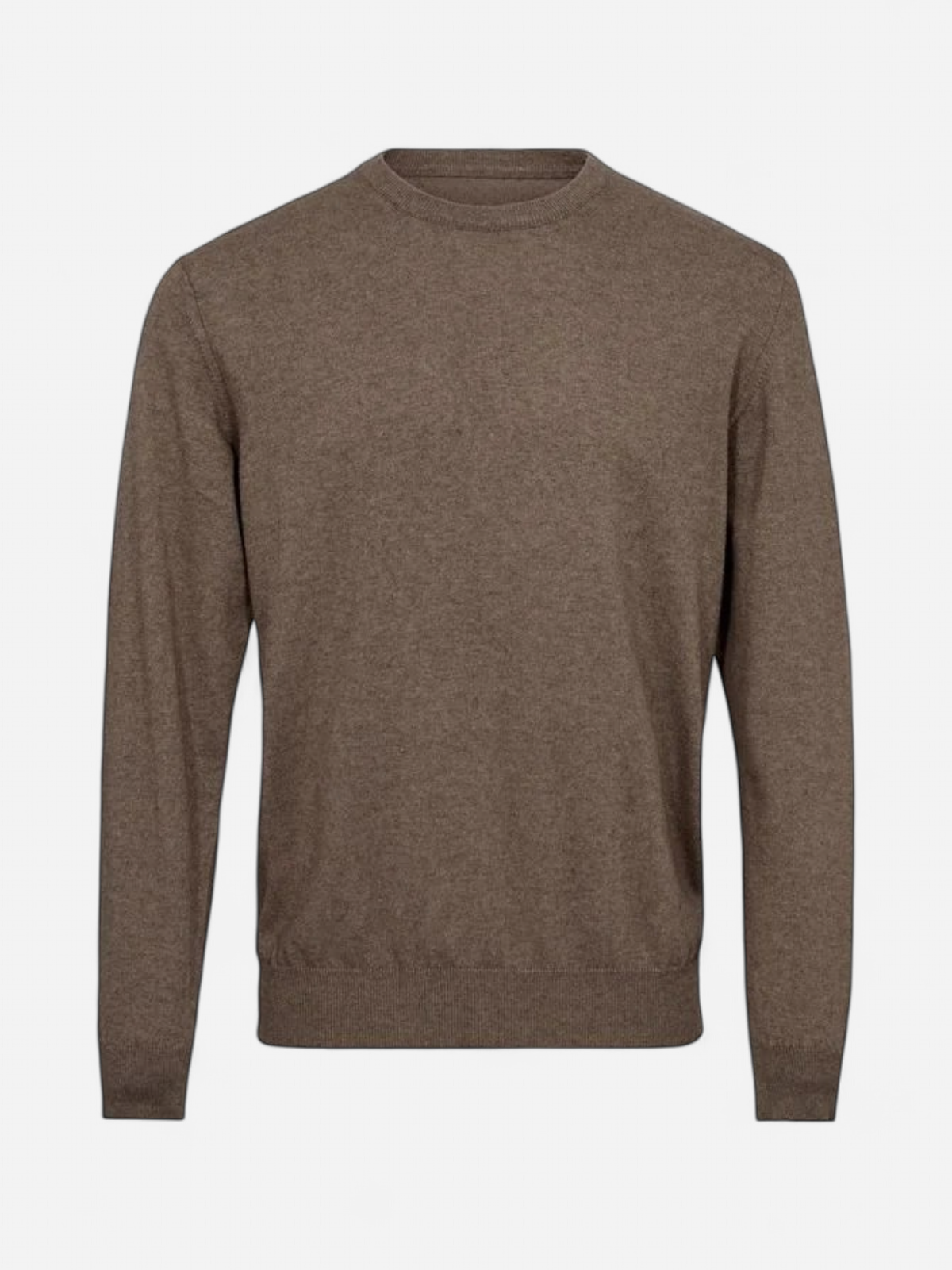 Gino Marcello miesten neulepusero Knit Crewneck, keskiruskea - Kekäle.fi