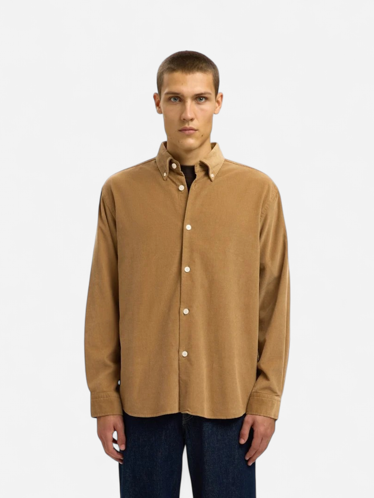 Selected Miesten Kauluspaita K REG DANNI CORD BD LS SHIRT Kelp - Kekäle.fi