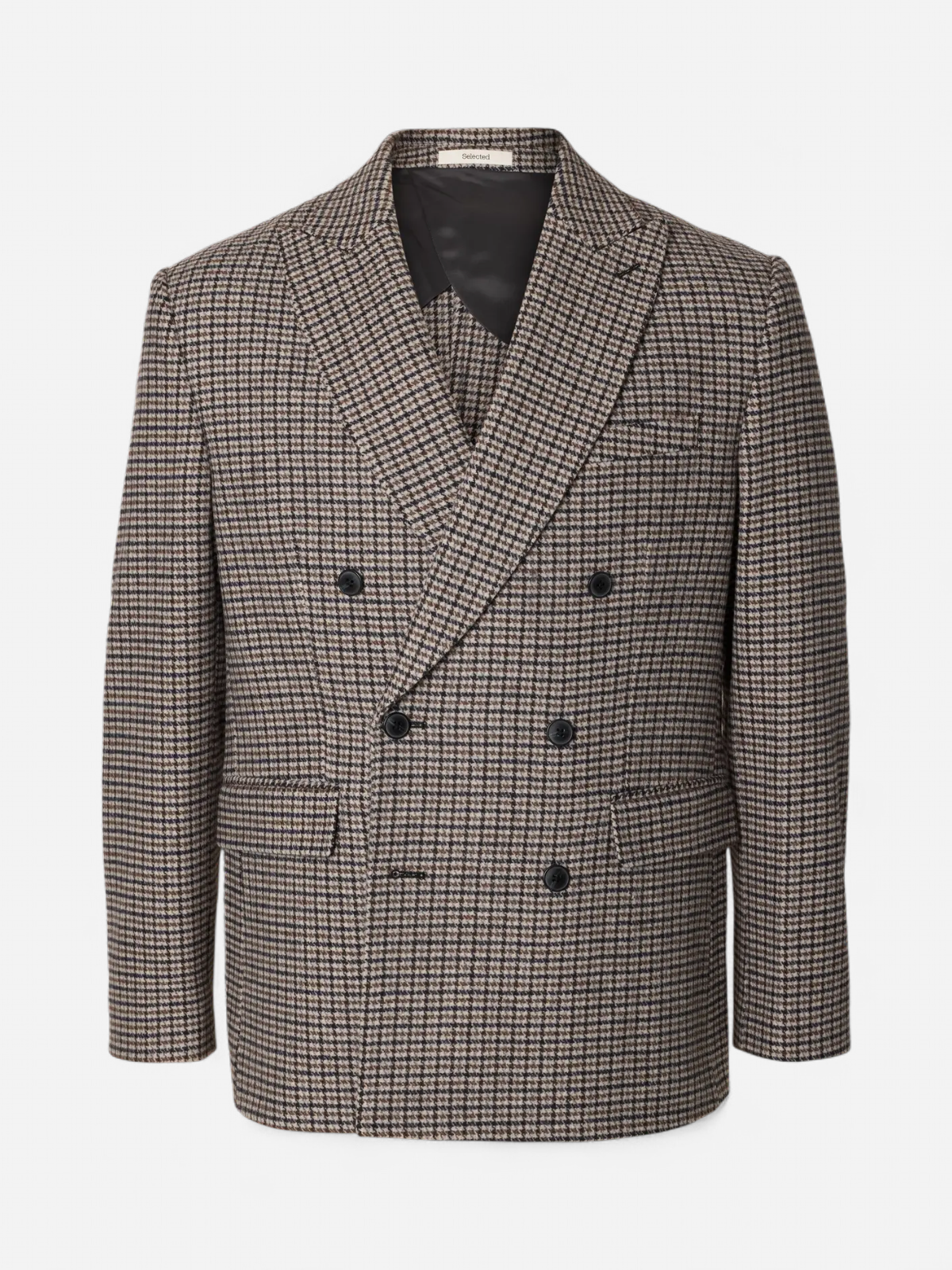 Selected Men miesten bleiseri Morris Wool Blend DB Blazer, keskiharmaa meleerattu ruutu - Kekäle.fi