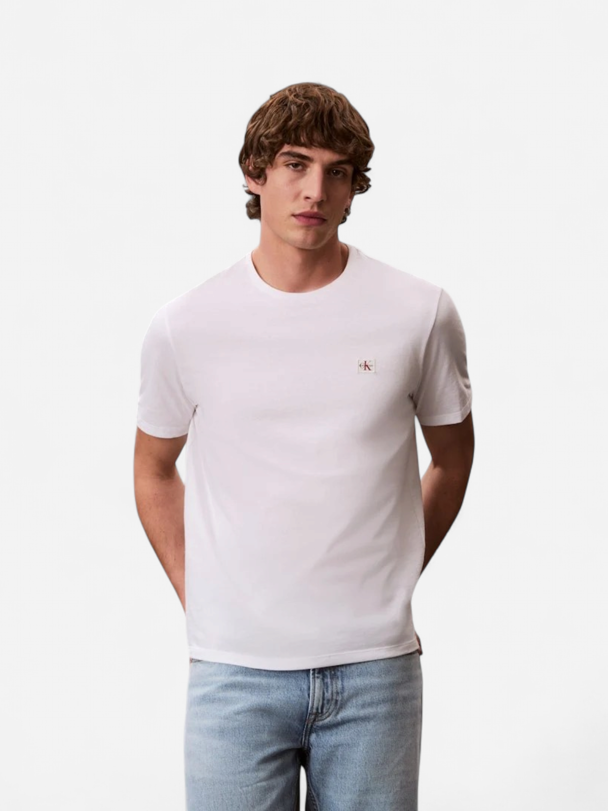 Calvin Klein Jeans miesten t-paita K SS Badge Tee, valkoinen - Kekäle.fi