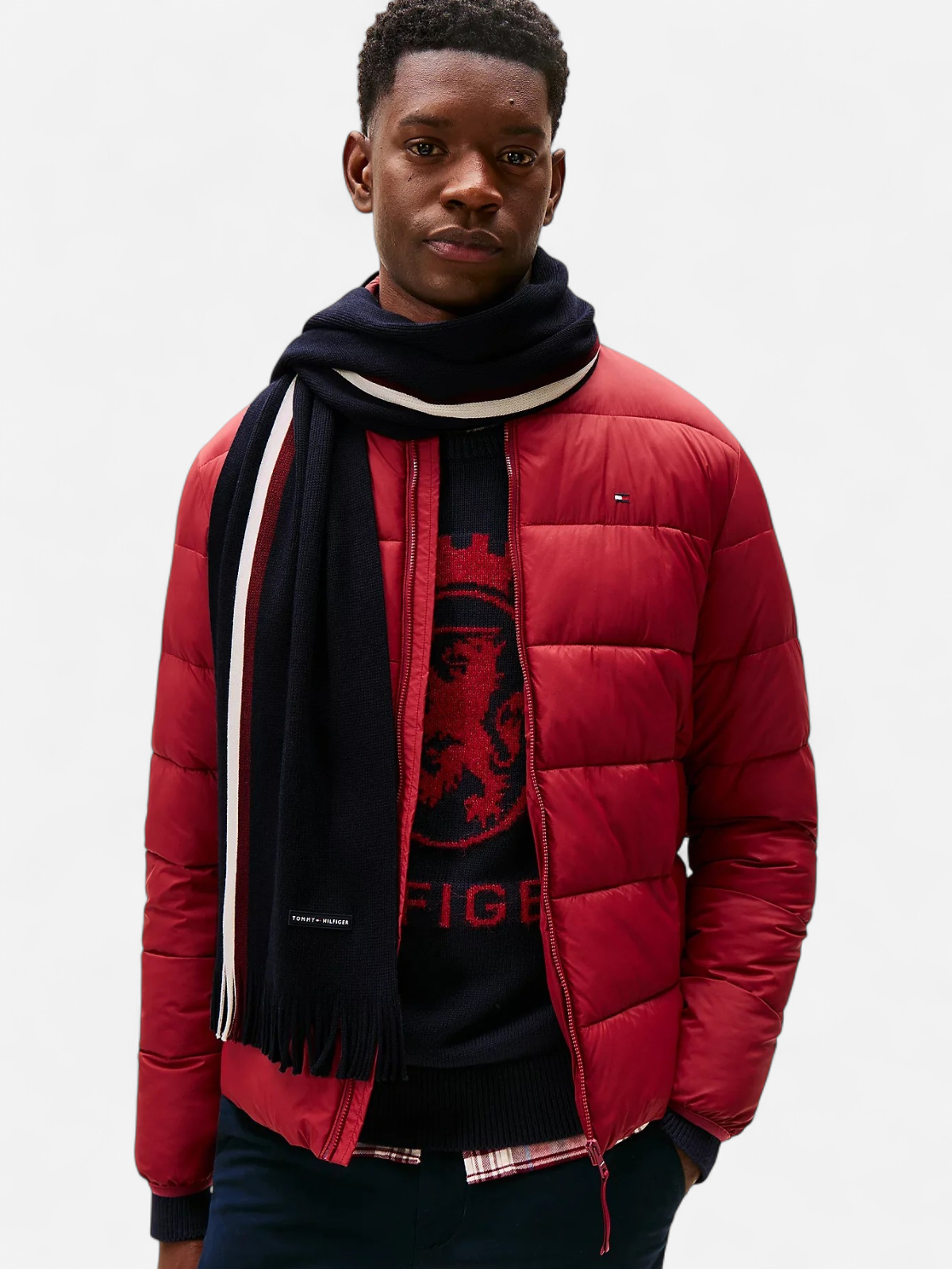 Tommy Hilfiger huivi K TH RWB RACHELLE SCARF, tummansininen - Kekäle.fi
