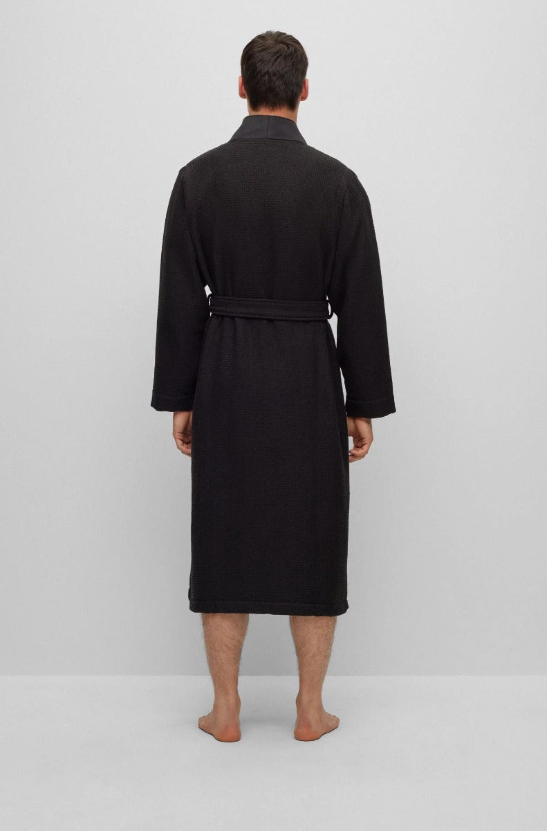 Hugo Boss miesten kylpytakki Waffle Kimono, musta