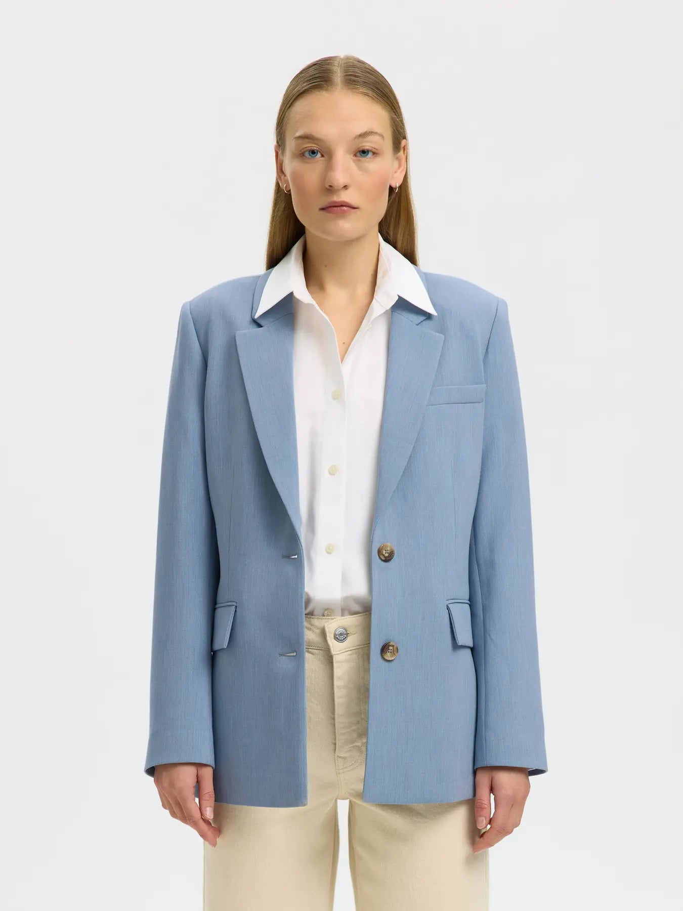 Selected Femme naisten bleiseri SlfRita Classic Blazer, Dusty Blue Melange