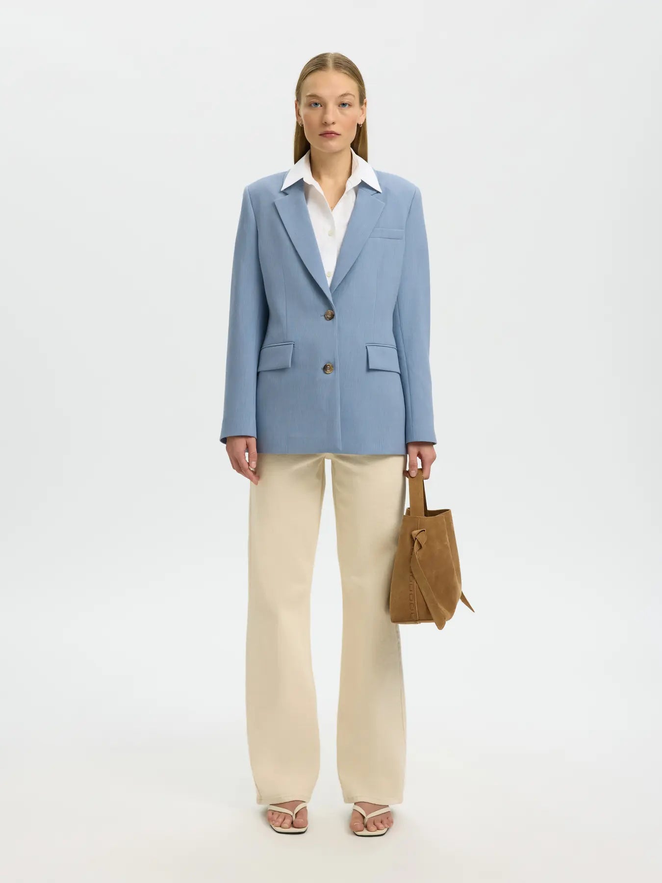 Selected Femme naisten bleiseri SlfRita Classic Blazer, Dusty Blue Melange