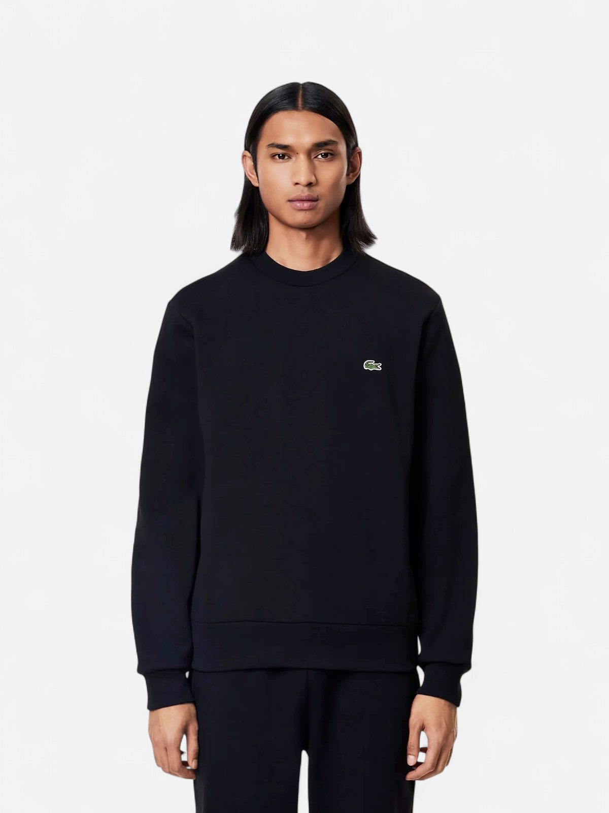 Lacoste Miesten Collegepaita, BRUSHED COTTON FLEEX JOGGER SWEATSHIRT Musta - Kekäle.fi