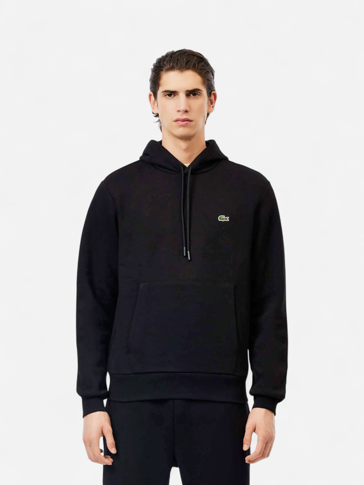 Lacoste Miesten Huppari Jogger Cotton Hoodie, Musta - Kekäle.fi
