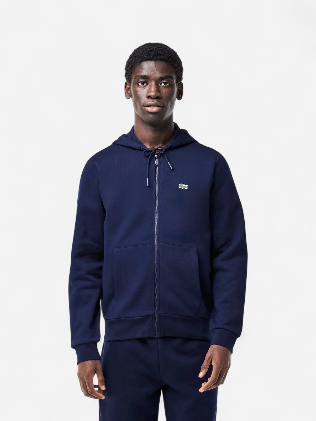Lacoste Miesten Huppari, LACOSTE REGULAR FIT BRUSHED ZIPPERED Tummansininen - Kekäle.fi