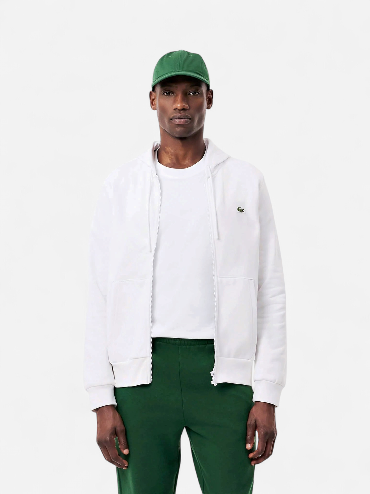 Lacoste Miesten Huppari, LACOSTE REGULAR FIT BRUSHED ZIPPERED Valkoinen - Kekäle.fi