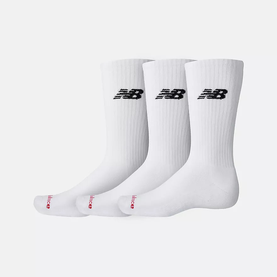 New Balance unisex sukat Everyday Crew 3Pairs Sock, valkoinen