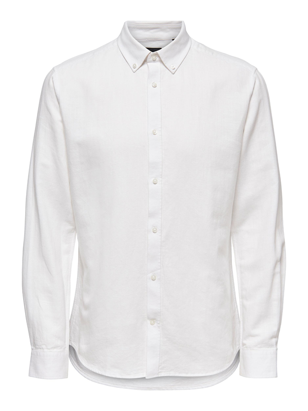 Only and Sons miesten pellavapaita Arlo Linen Shirt, valkoinen