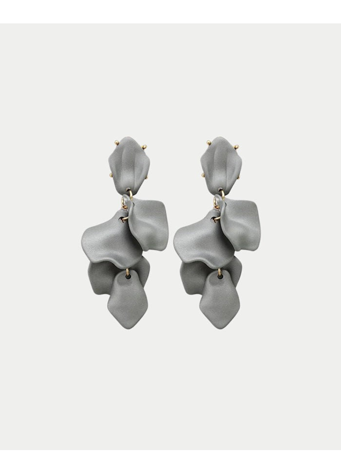 Bow 19 naisten korvakorut Leaf Earring, hopeanharmaa