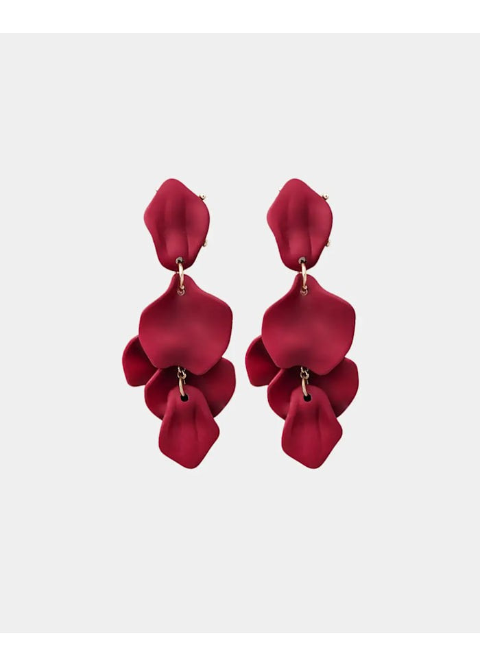 Bow 19 naisten korvakorut Leaf Earring Pearl, viininpunainen
