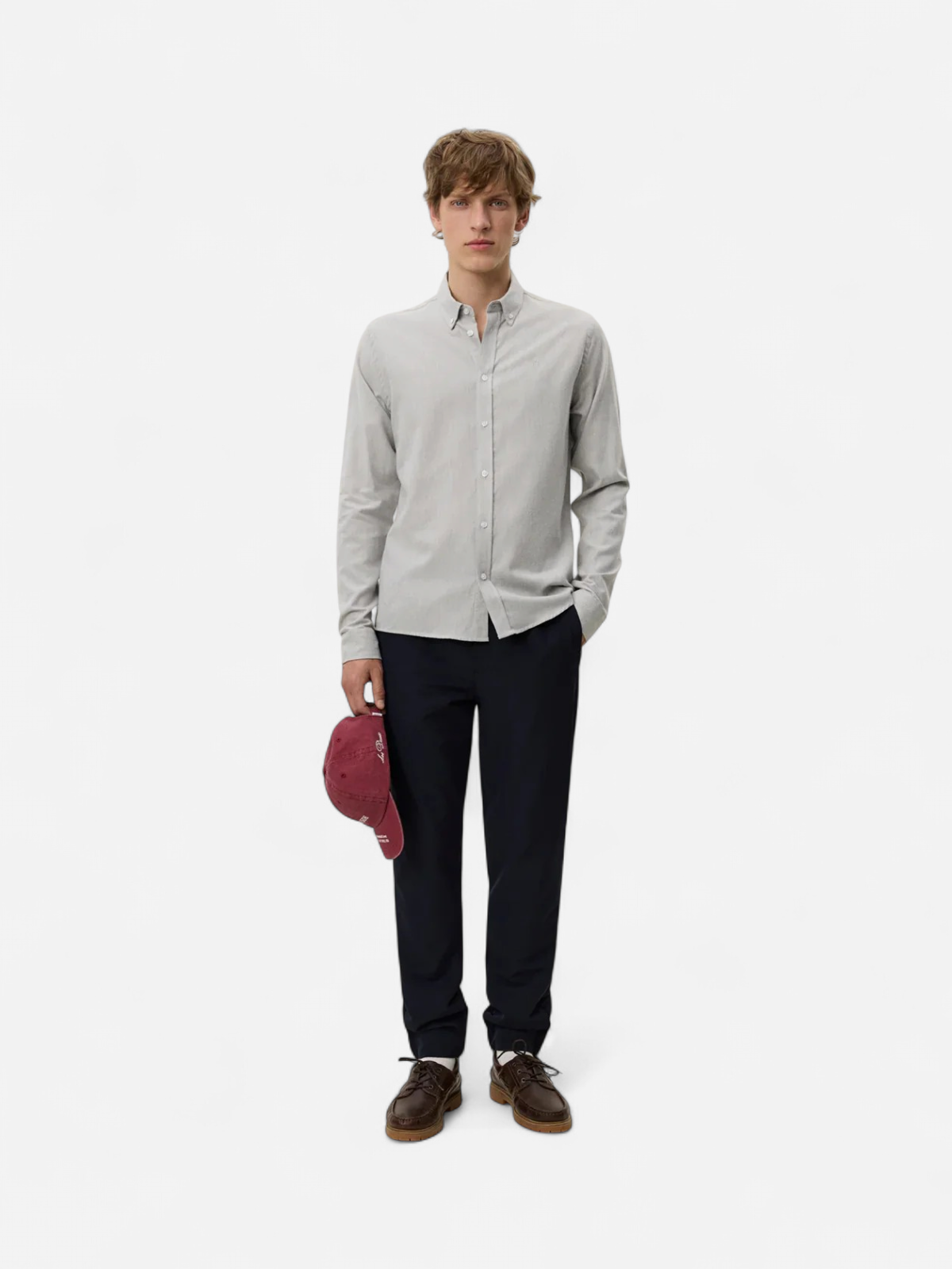 Les Deux miesten kauluspaita Desert Reg Shirt, vaaleanharmaa - Kekäle.fi