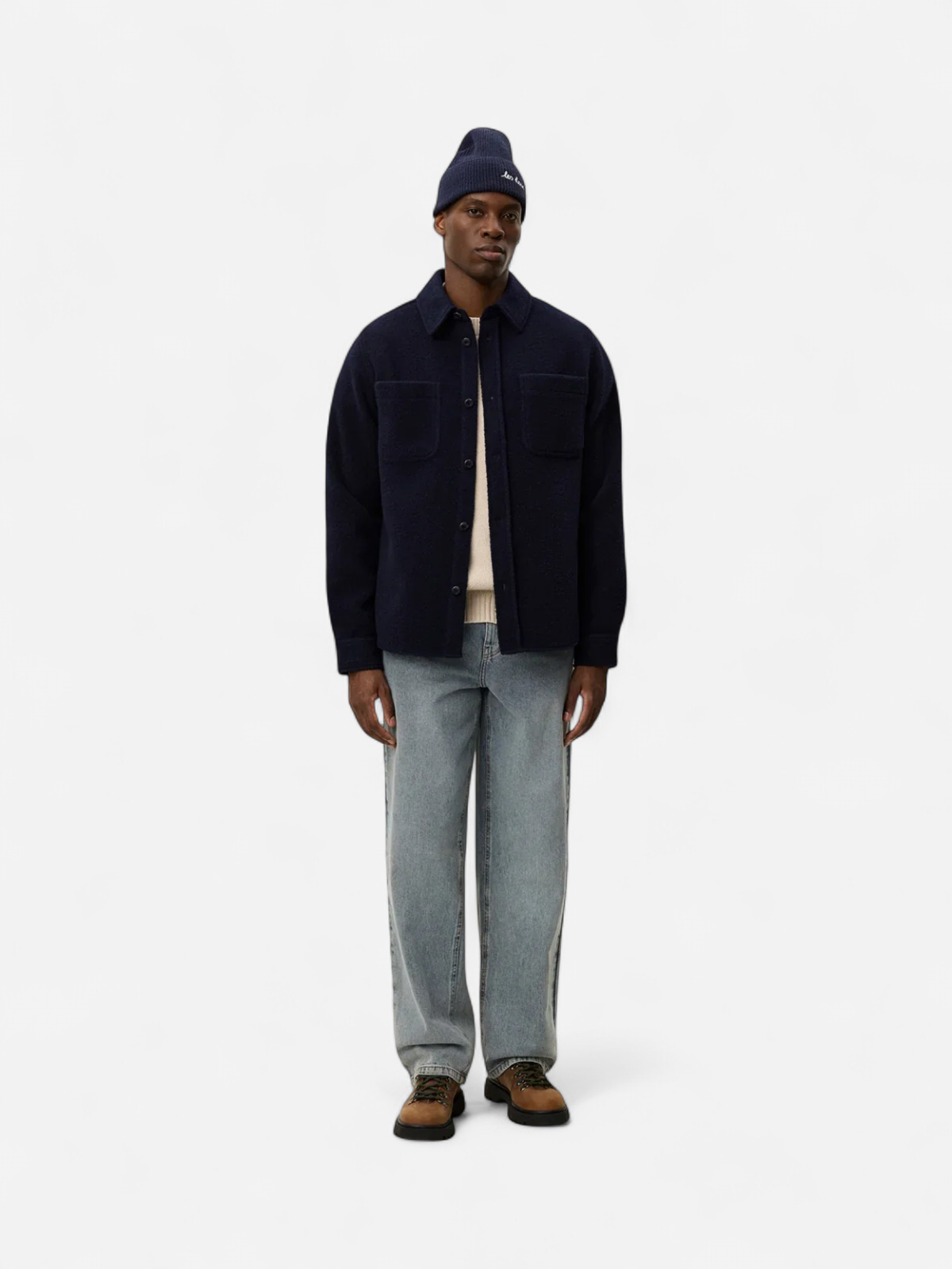 Les Deux miesten paitatakki, LENNON BOUCLE OVERSHIRT Tummansininen - Kekäle.fi