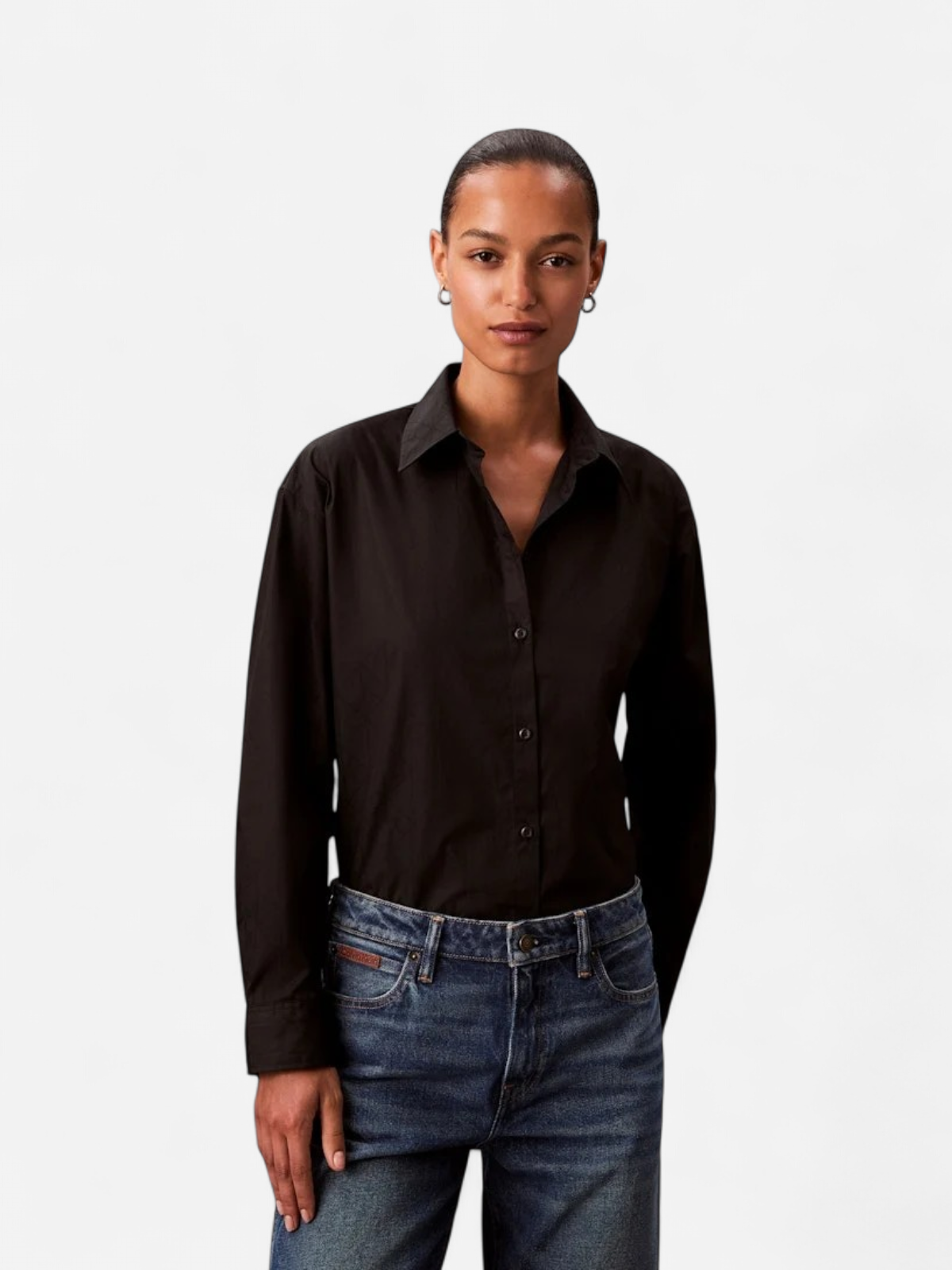 Calvin Klein Jeans Logo Perfect Button Down Shirt, musta - Kekäle.fi