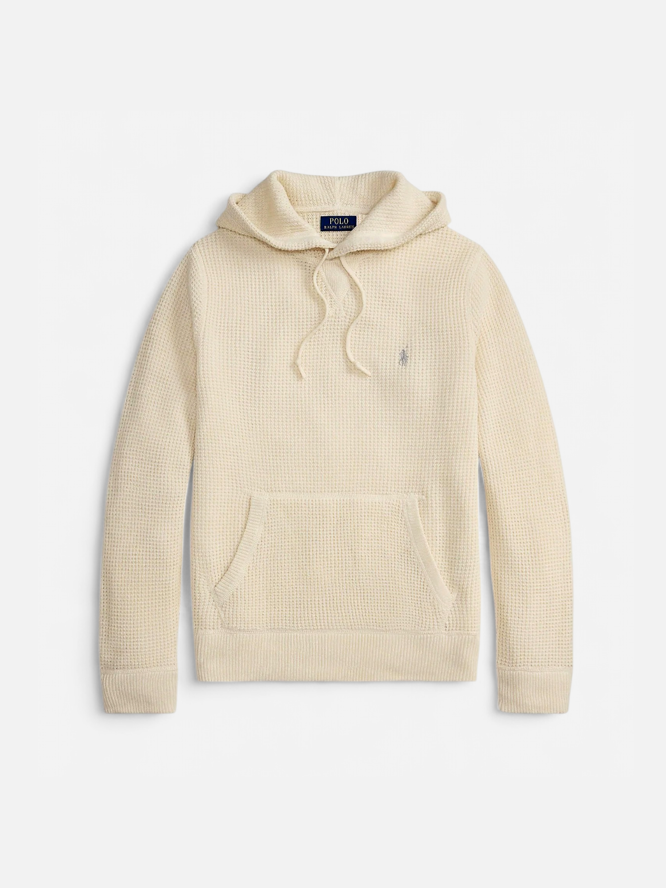 Polo Ralph Lauren miesten huppari Long Sleeve Knit Pullover Hoodie, luonnonvalkoinen - Kekäle.fi