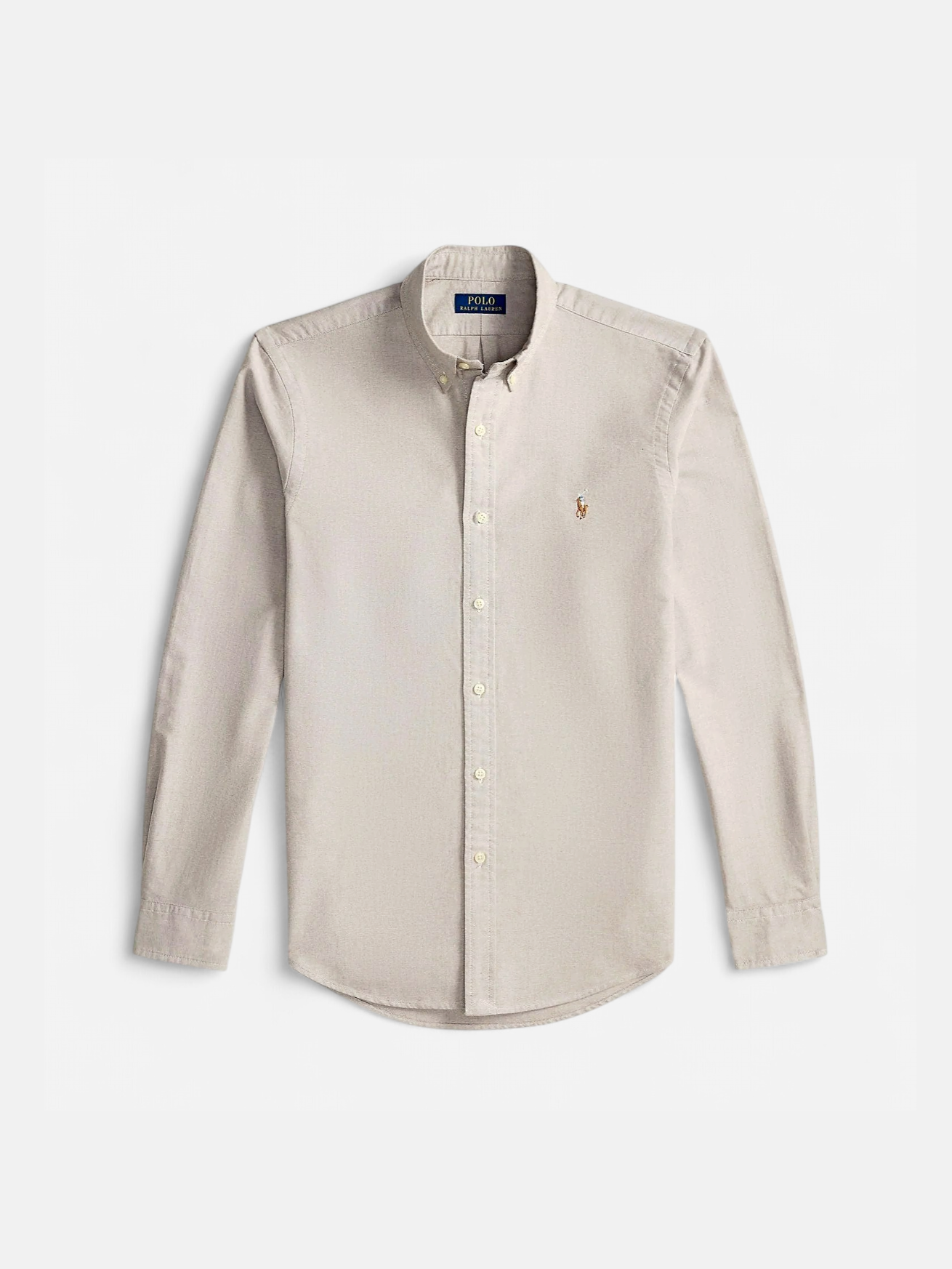 Polo Ralph Lauren miesten kauluspaita Long Sleeve Sport Shirt, vaaleanruskea - Kekäle.fi