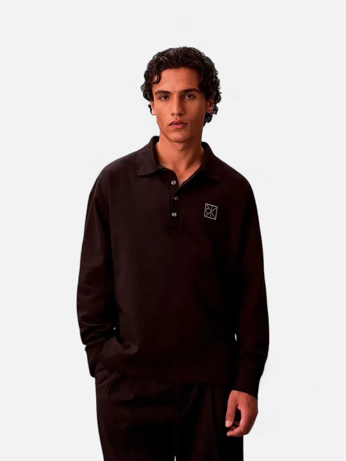 Calvin Klein Menswear miesten paita LS Double Face Rib Polo, musta - Kekäle.fi