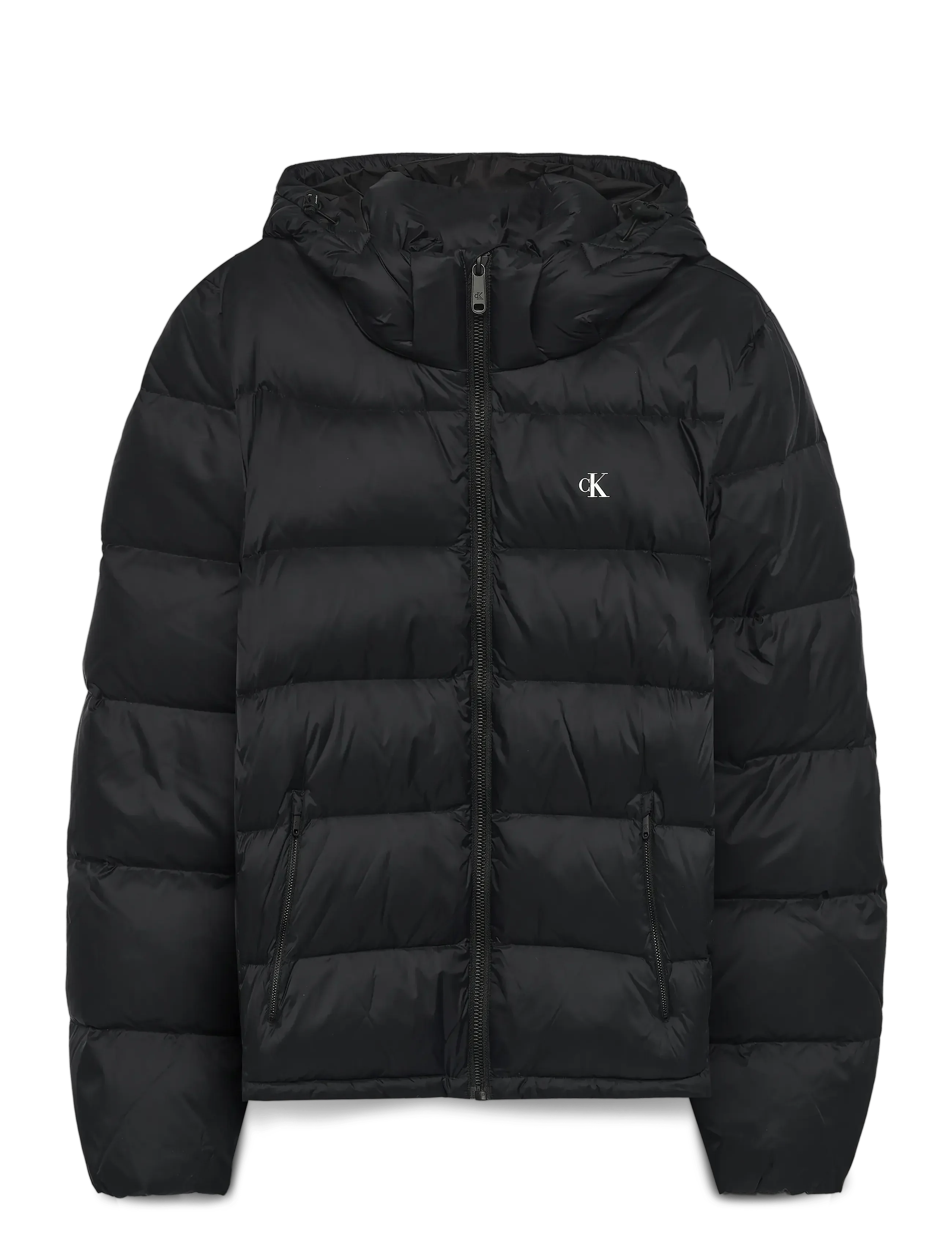 Calvin Klein Jeans miesten untuvatakki, K LS NYLON ZIPOFF HOOD DOWN PUFFERJACKET Musta
