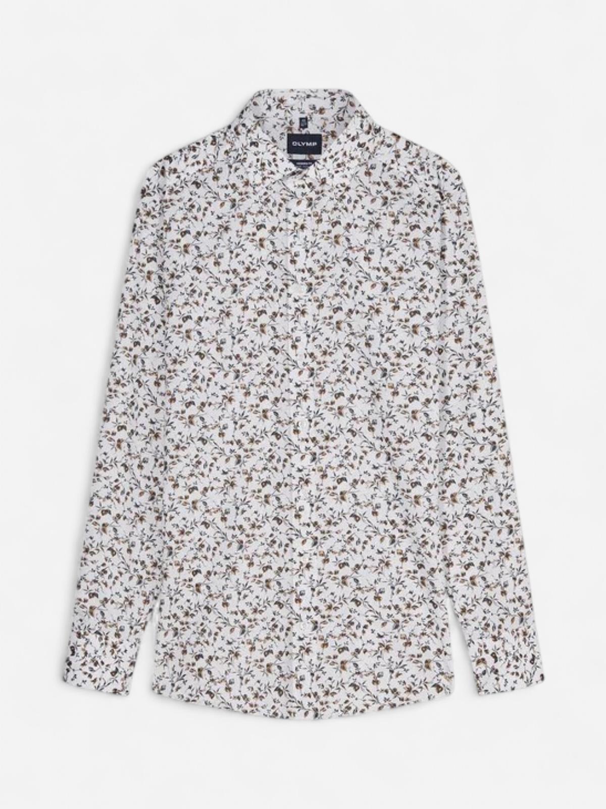 LUXOR MODERN FIT FLORAL PRINT NON IRON VALKOPOHJAINEN KUOSI - Kekäle.fi