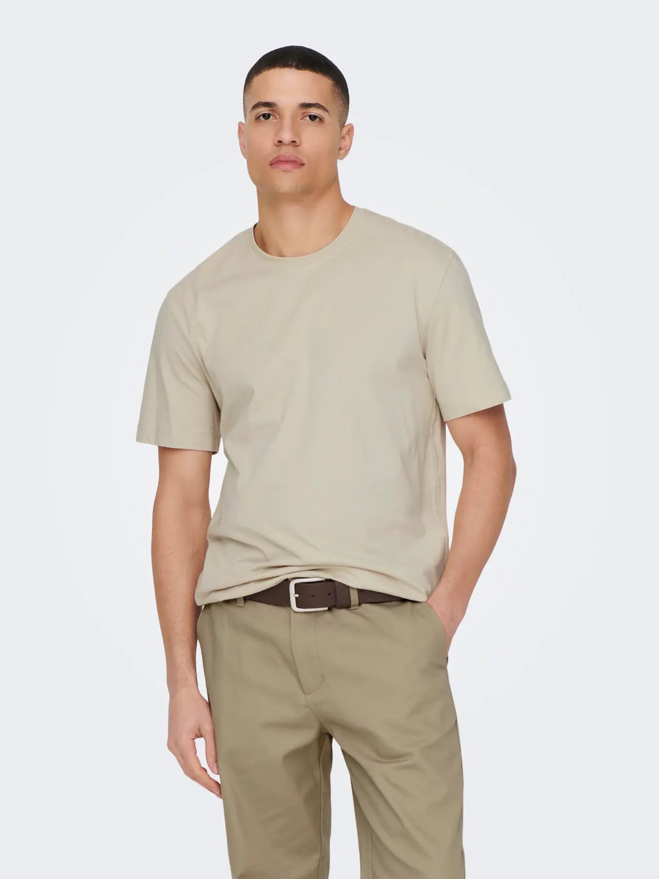Only and Sons miesten T-paita Onsmax Life Ss Stitch Tee Noos, Pelican