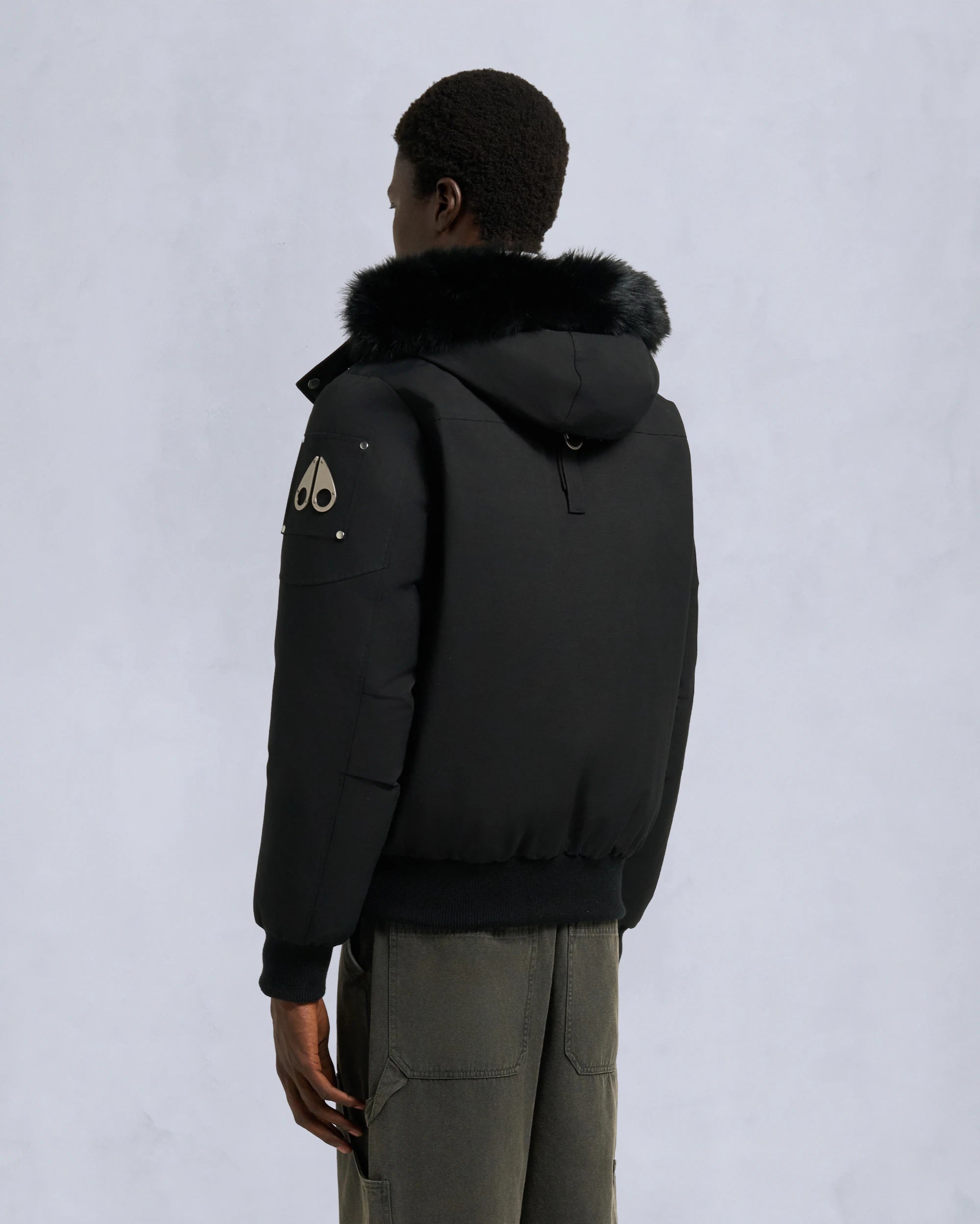 Moose Knuckles miesten toppatakit Original Ballistic Shearling Trim Bomber, musta