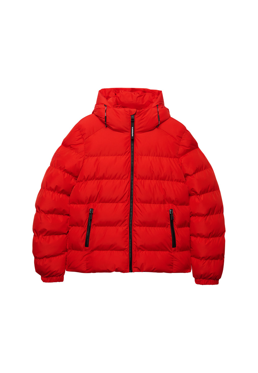 Superdry miesten toppatakki Hooded Sports Puffer Jacket, kirkkaanpunainen