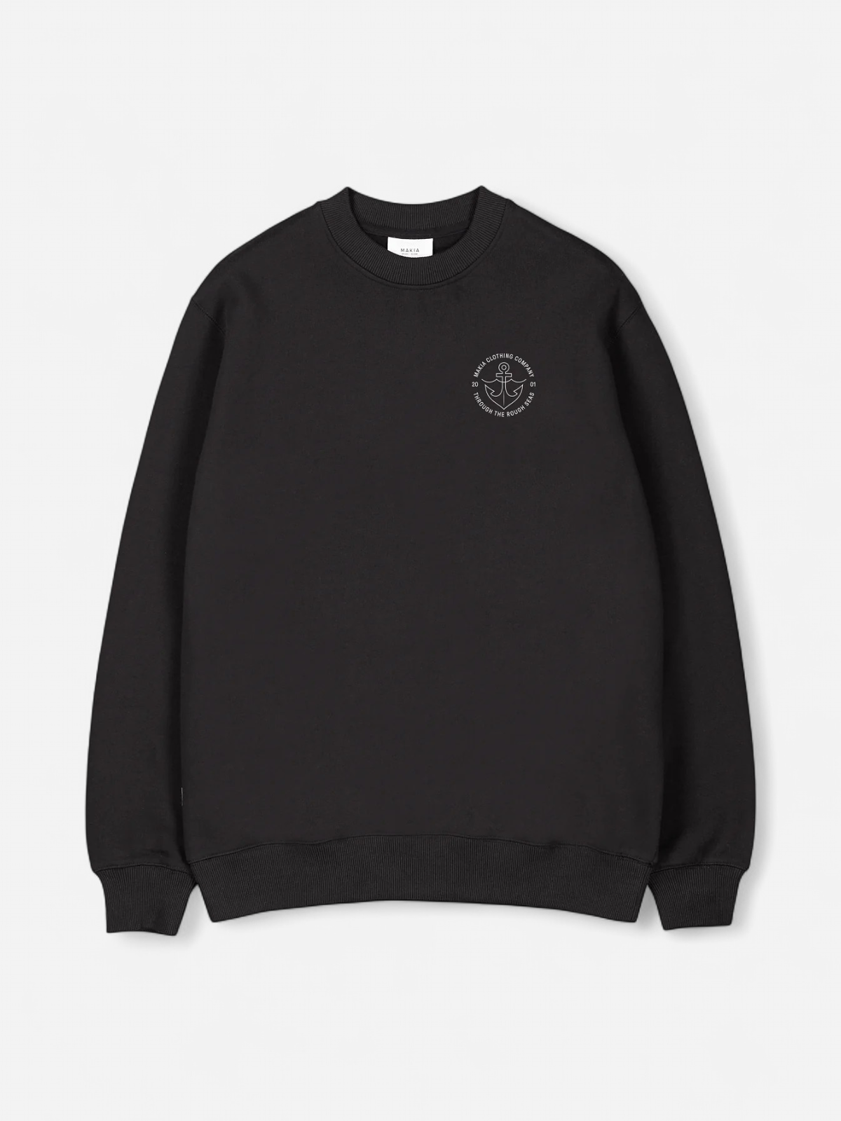 Makia miesten college, HOOK LIGHT SWEATSHIRT Musta - Kekäle.fi