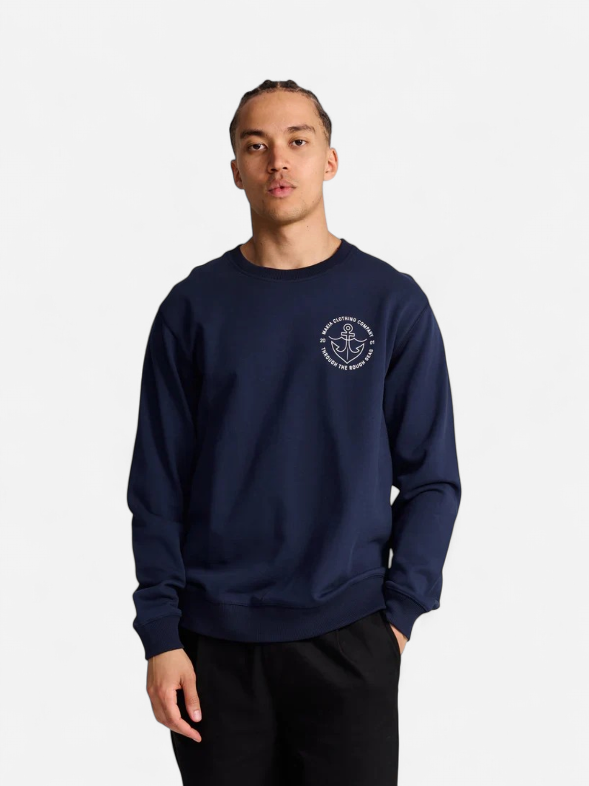 Makia miesten collegepusero, HOOK SWEATSHIRT Sininen - Kekäle.fi
