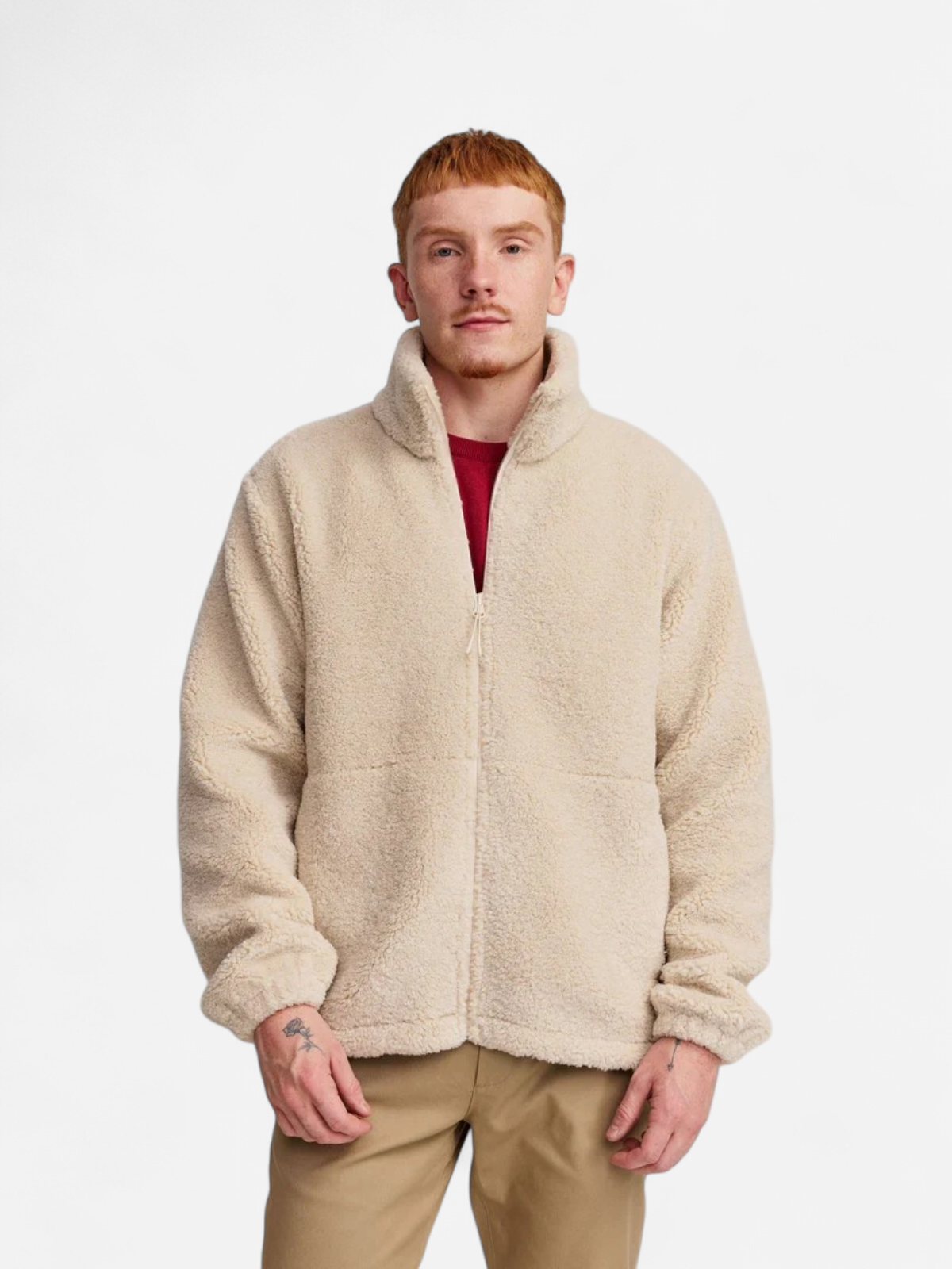 Makia miesten fleece, Lodge Zip Fleece Luonnonvalkoinen - Kekäle.fi