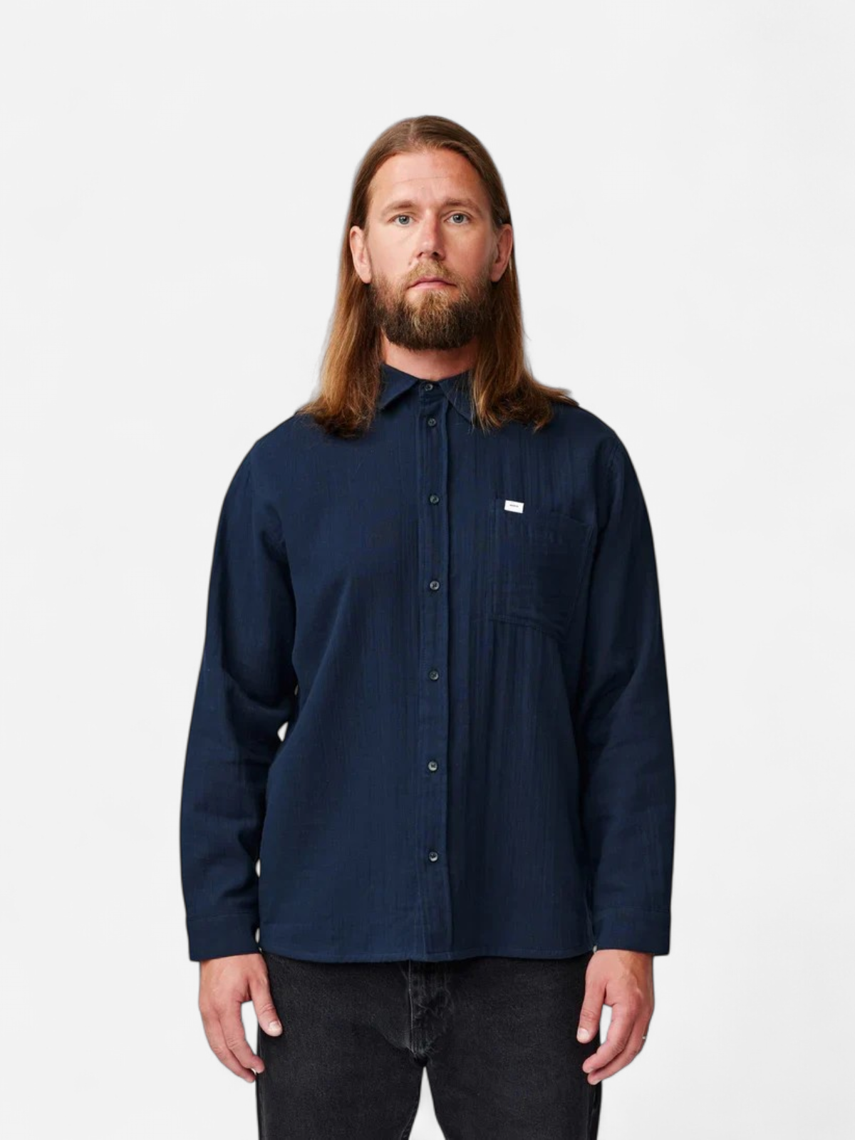 Makia miesten kauluspaita, HUSK SHIRT Tummansininen - Kekäle.fi