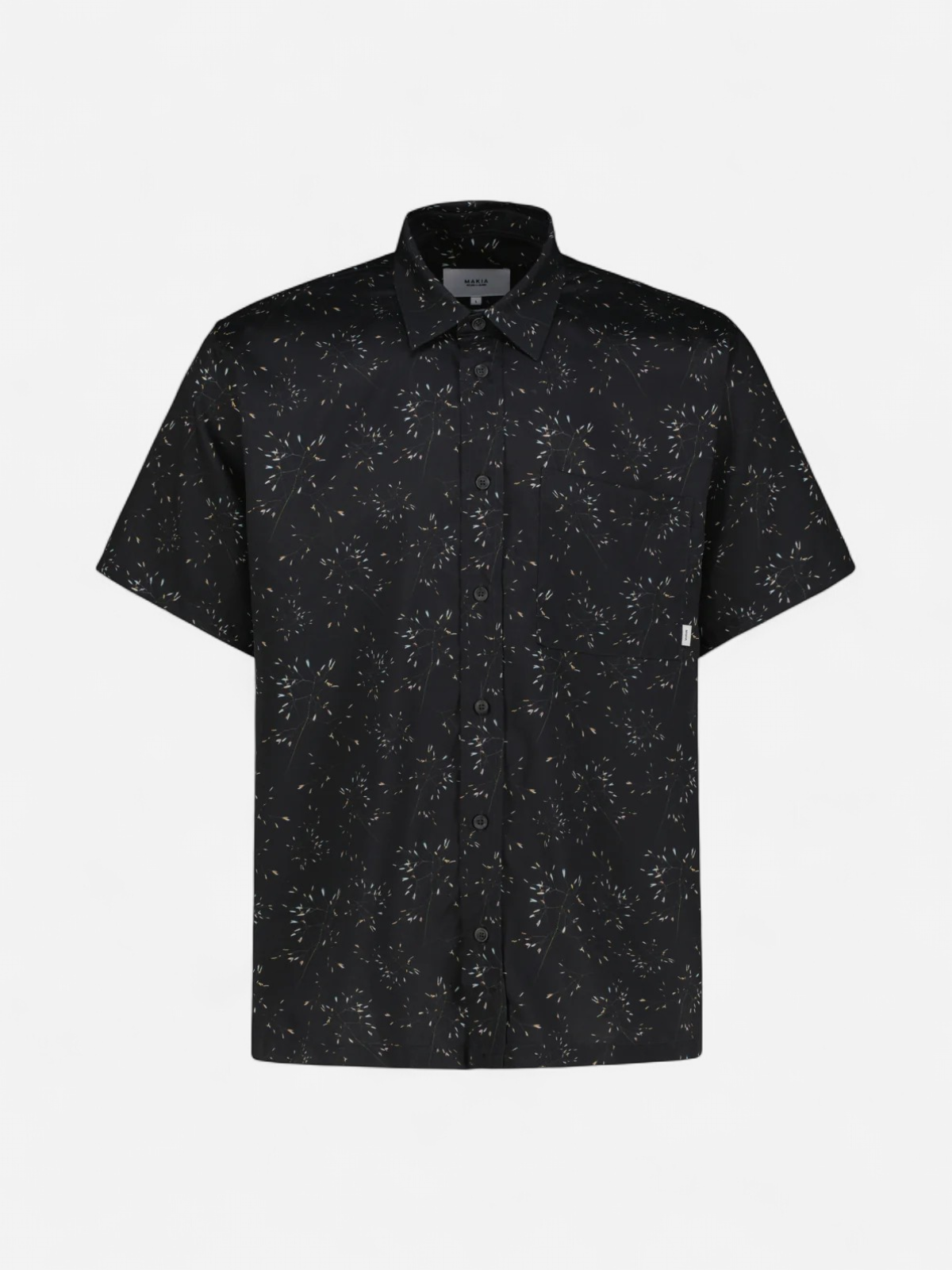 Makia miesten kauluspaita Pasturage Shirt Black Hayn, musta kuosi - Kekäle.fi