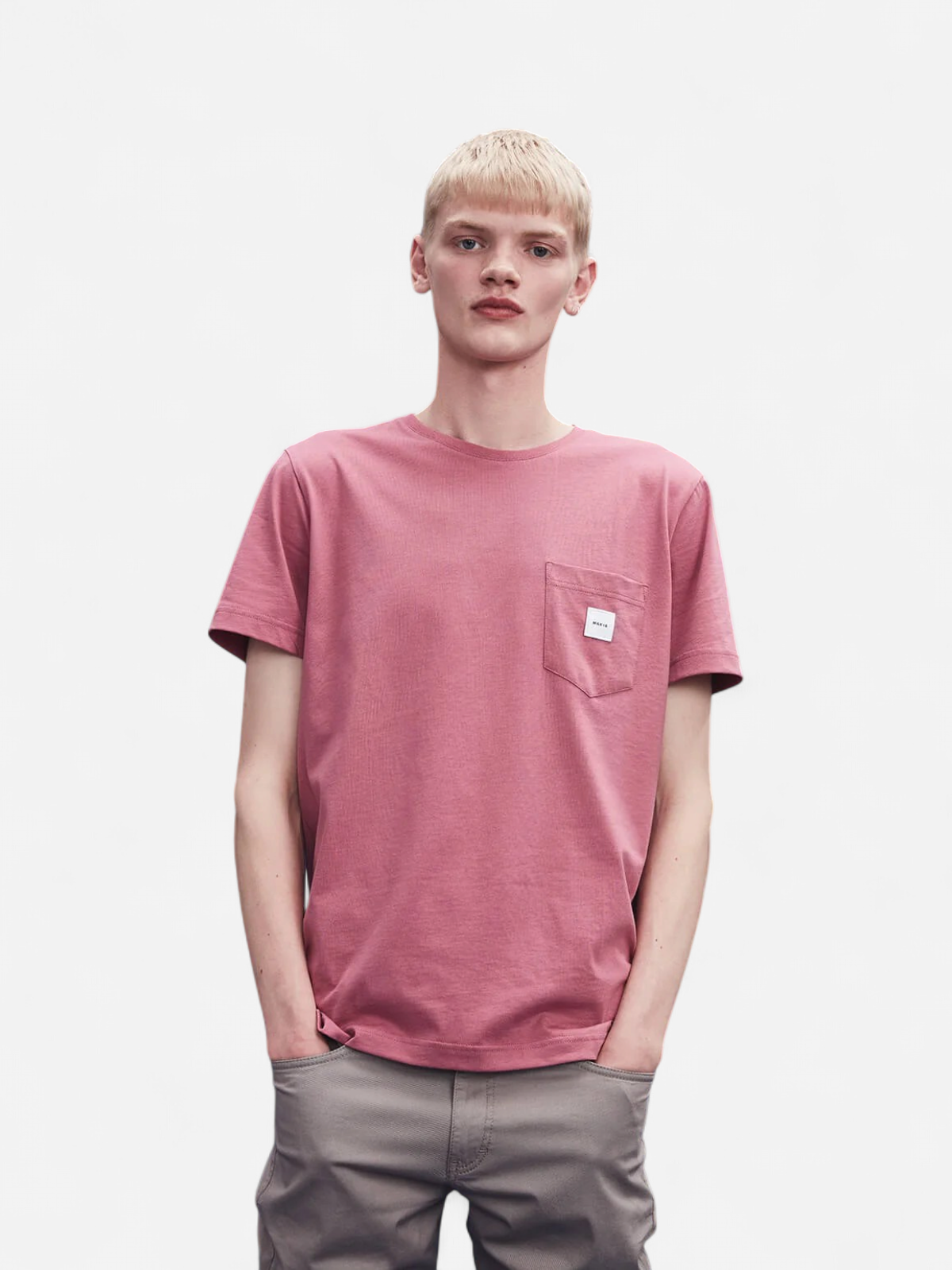 Makia Miesten T-paita, Square Pocket T-Shirt Vaaleanpunainen - Kekäle.fi