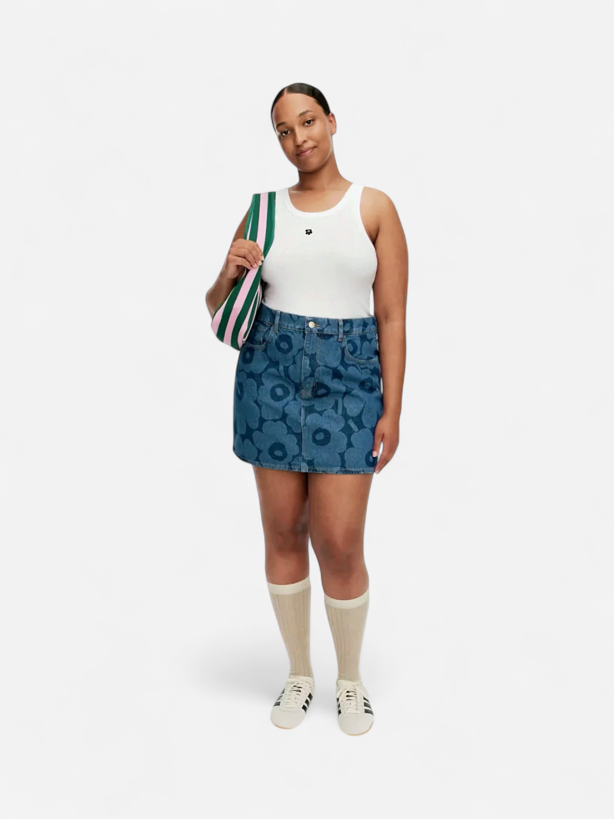 Marimekko farkkuhame Maridenim Ruudut Unikko, sininen kuosi - Kekäle.fi