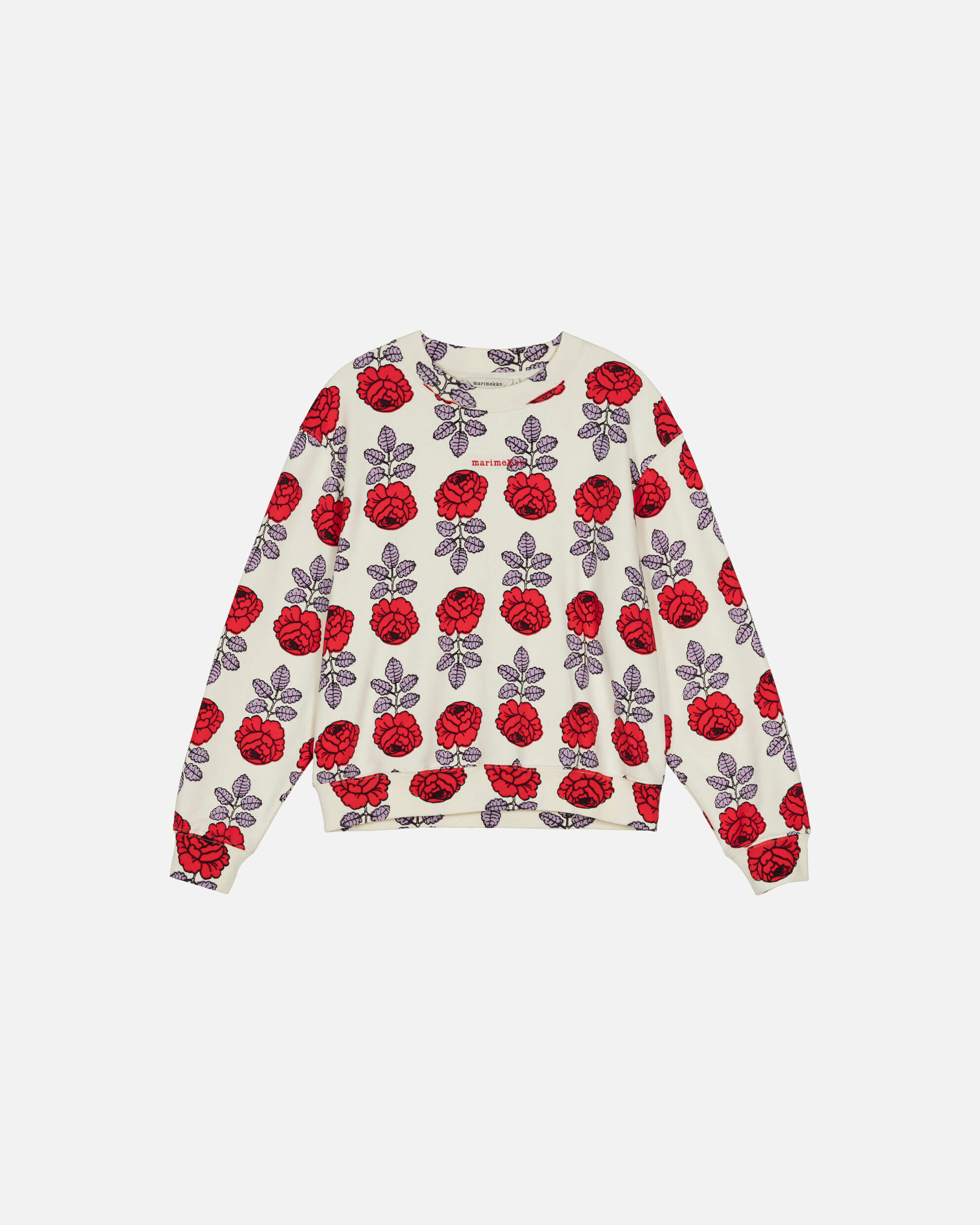 marimekko-naisten-collegepaita-leiot-vihkiruusu-kioski-collegepaita-valkopohjainen-kuosi-3