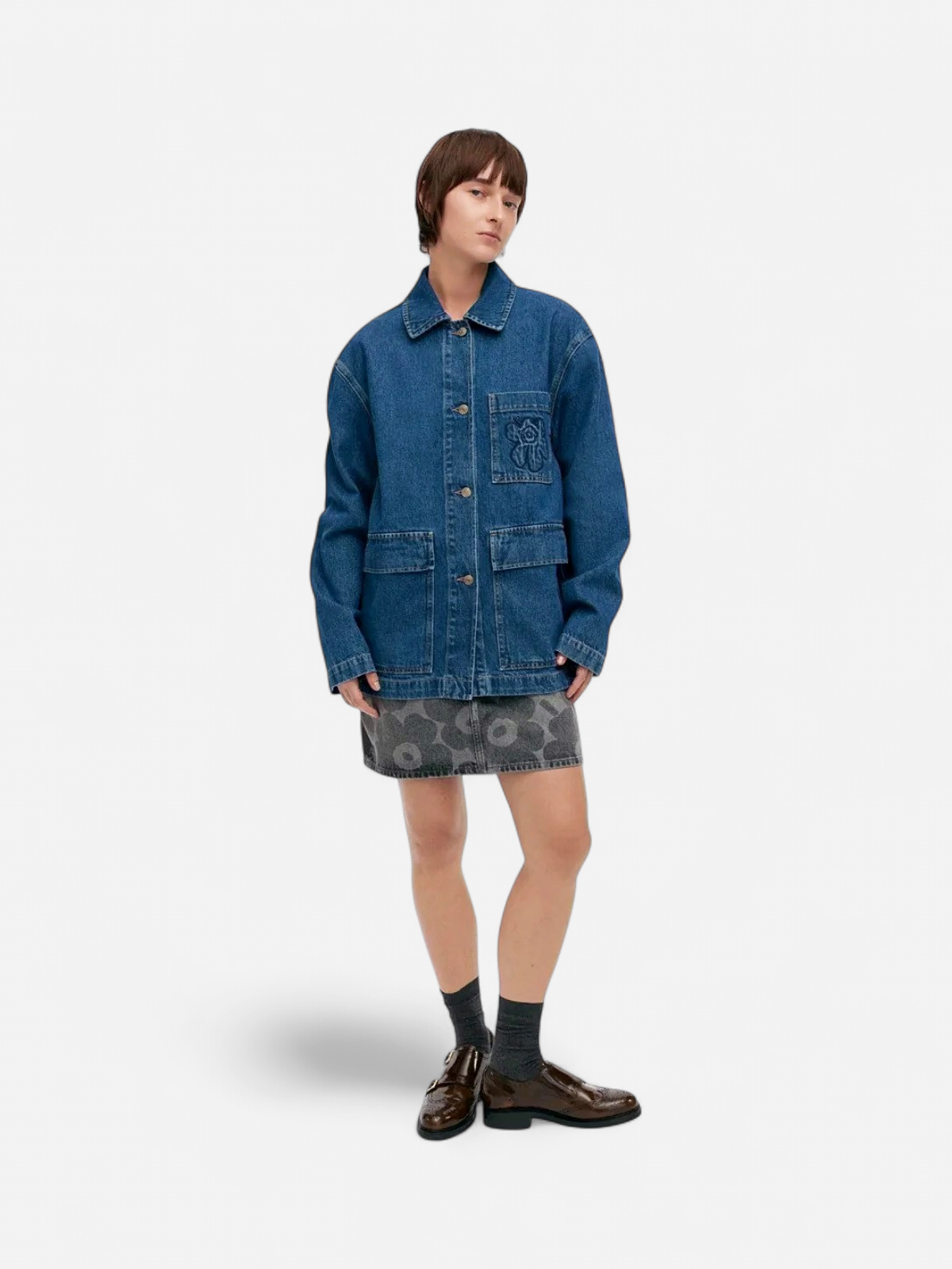Marimekko naisten farkkutakki Maridenim Poweri Unikko, Indigo - Kekäle.fi