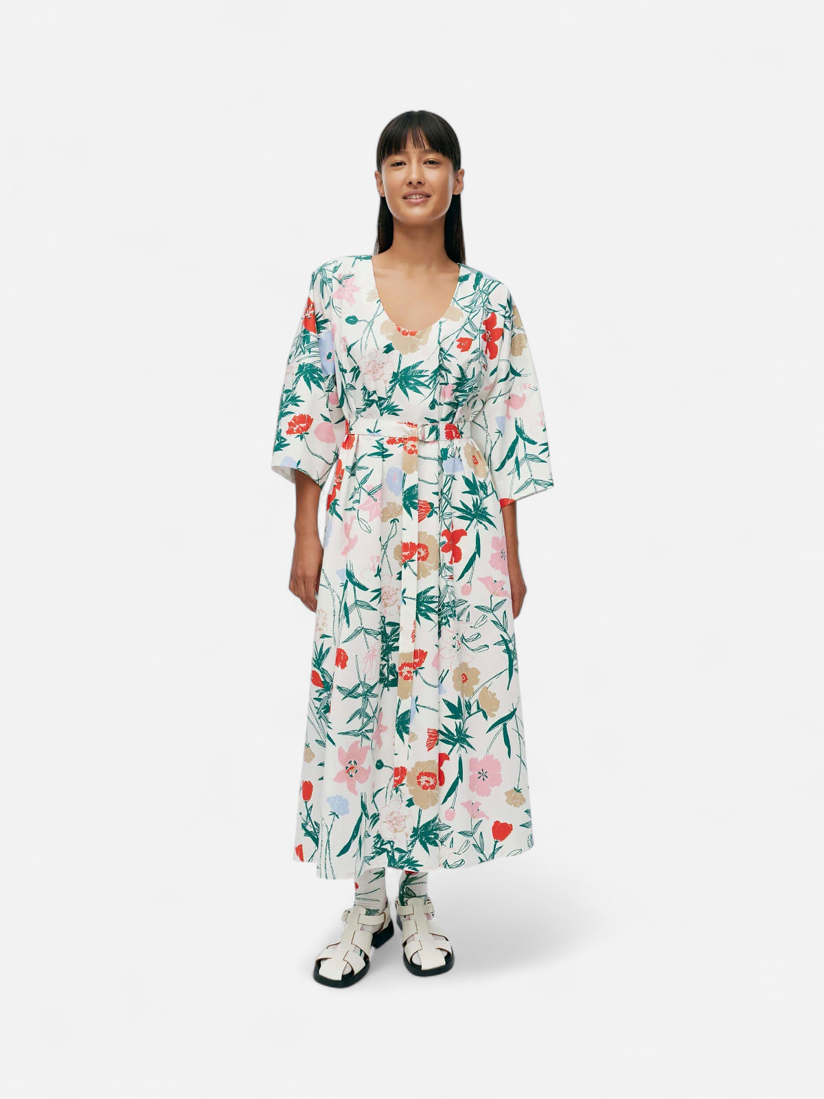 Marimekko naisten mekko, HYMY PERENNA MEKKO Valkopohjainen Kuosi - Kekäle.fi