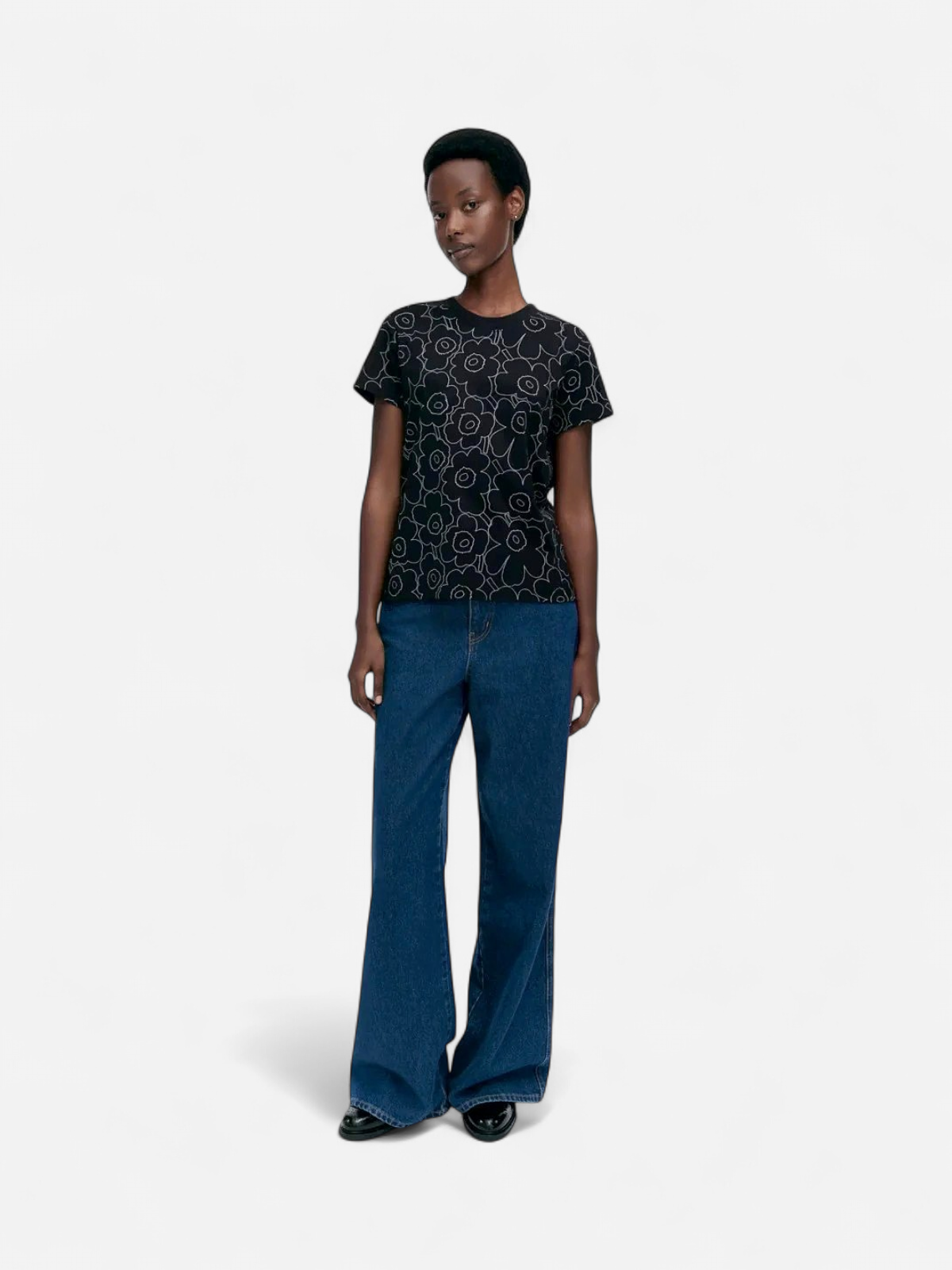 Marimekko naisten t-paita, HELEYS PIIRTO UNIKKO Musta Kuosi - Kekäle.fi