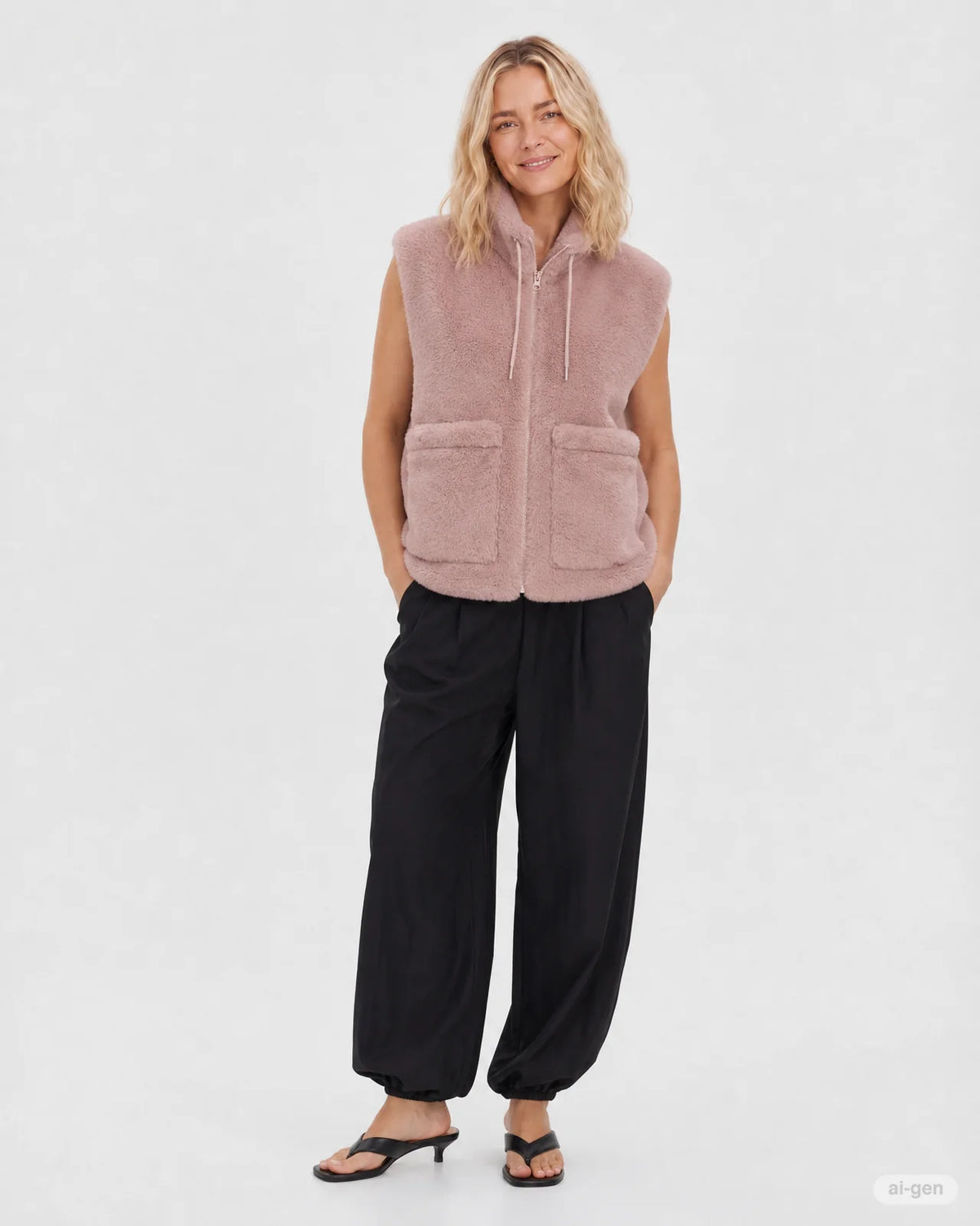 Freequent naisten liivi FQFony Waistcoat, Pale Mauve