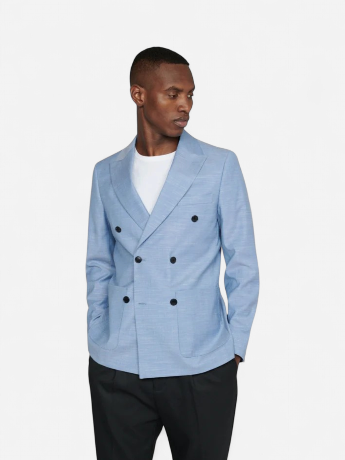 MATINIQUE miesten bleiseri, MAGARET DOUBLE BREASTED BLAZER Chambray Blue - Kekäle.fi